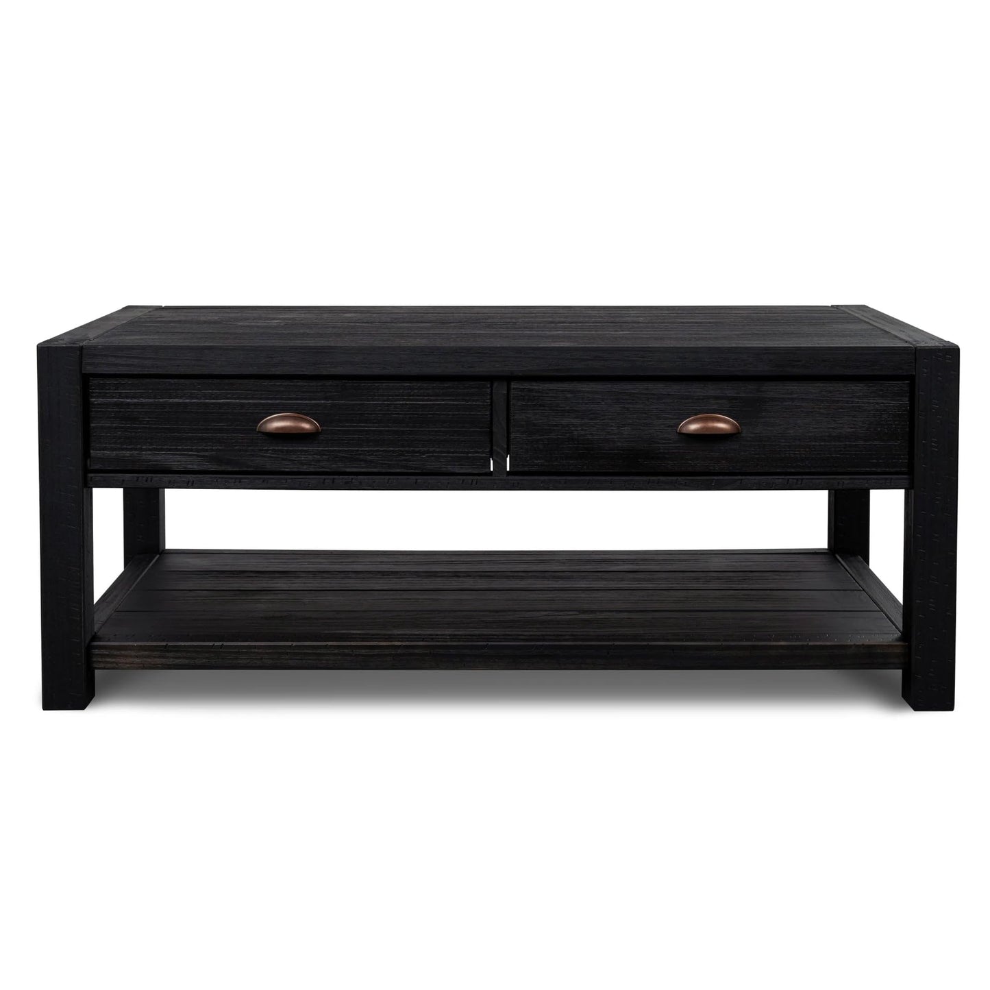 Grain Wood Furniture Montauk Coffee Table, Solid Wood with a Driftwood Finish