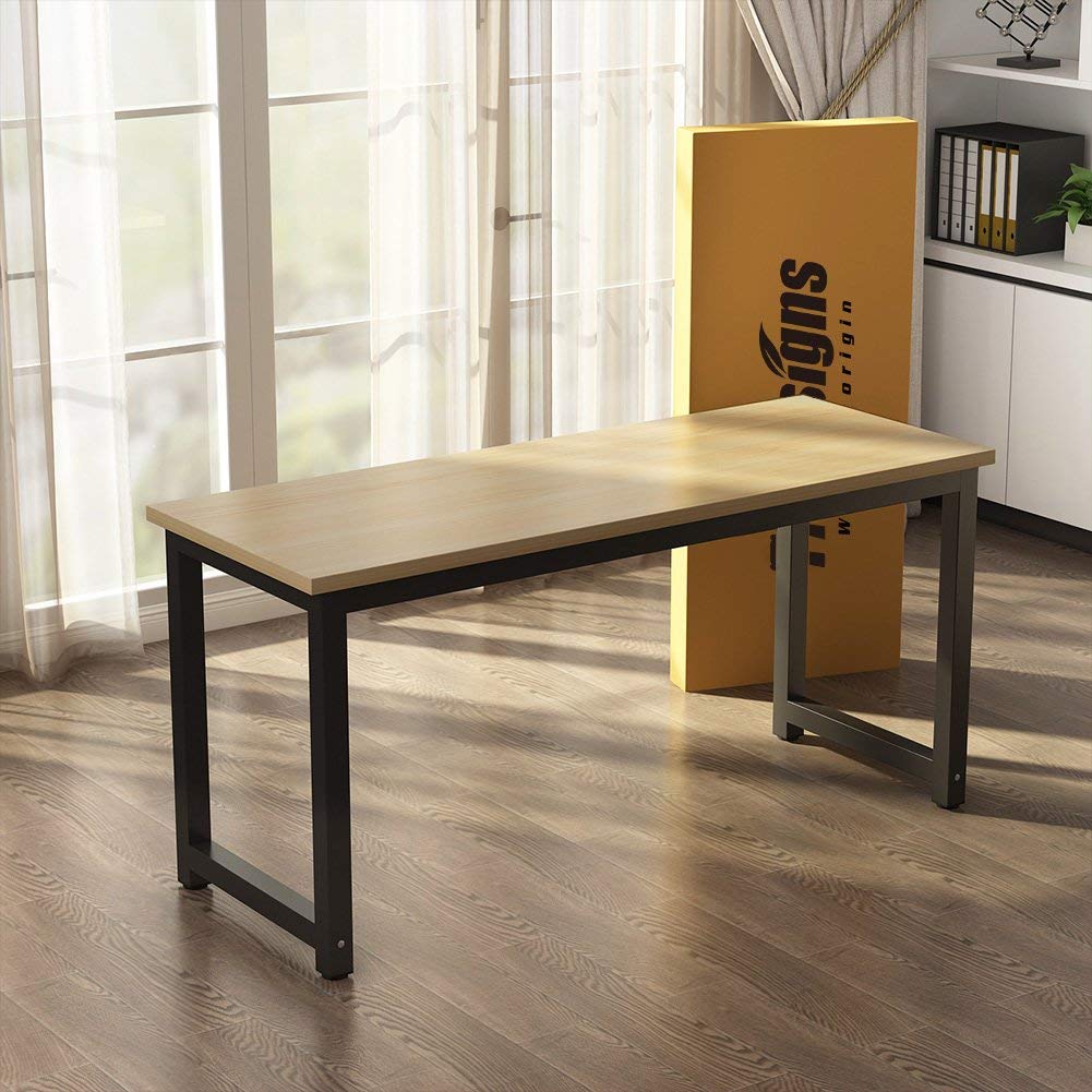 Tribesigns Modern Simple Computer Desk, 47 inch Vintage Office Desk Computer Table, Study Writing Study Desk Workstation for Home Office, Rustic Brown