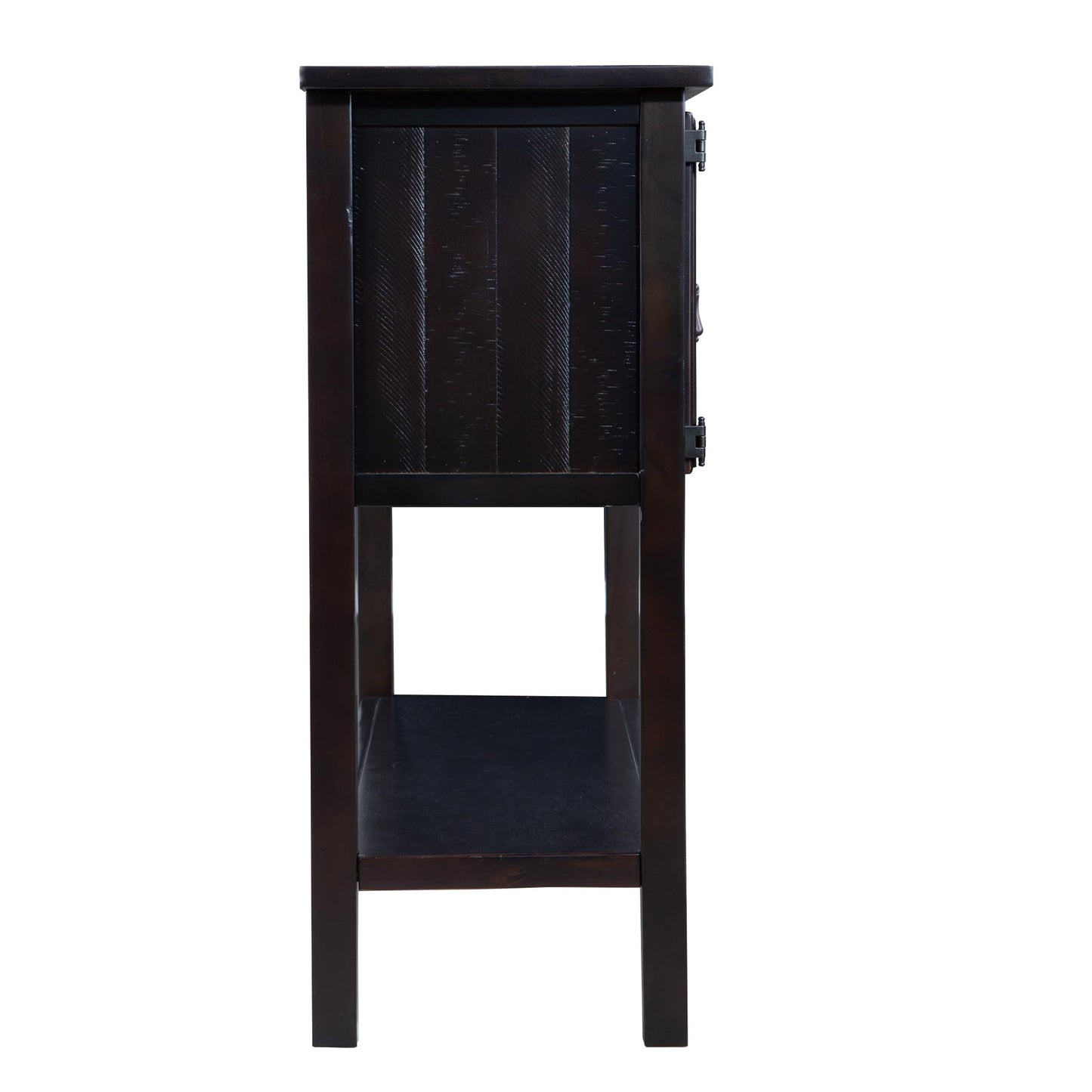 LKTART Farmhouse Sideboard Buffet Cabinet,Solid Wood Sideboard with Storage Drawers and Bottom Shelf,Coffee Bar for Entryway Hallway Foyer,Easy Assembled (46.5" Brown