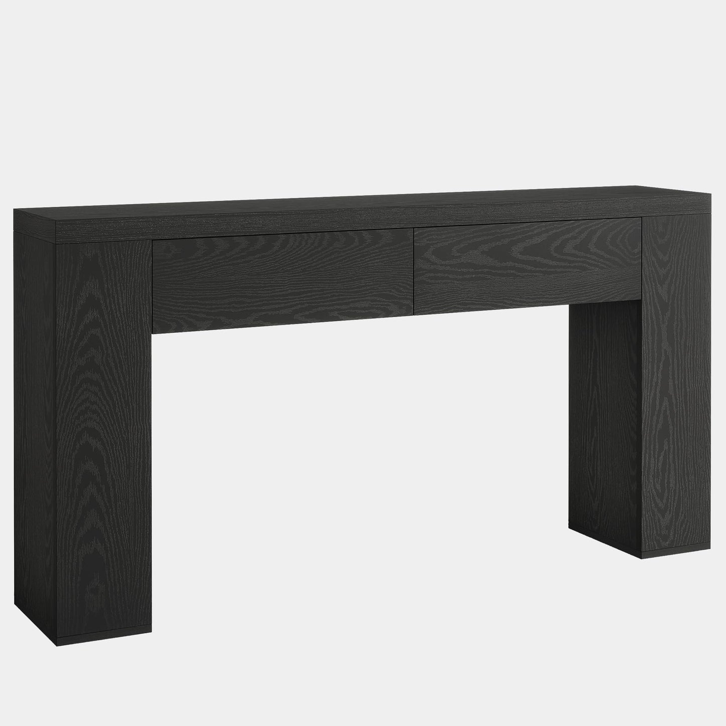 Tribesigns 63-Inch Wooden Console Table with 2 Hidden Drawers, Farmhouse Rustic Brown Sofa Table for Living Room, Hallway, Entrance, Foyer, Easy Assembly (Brown)