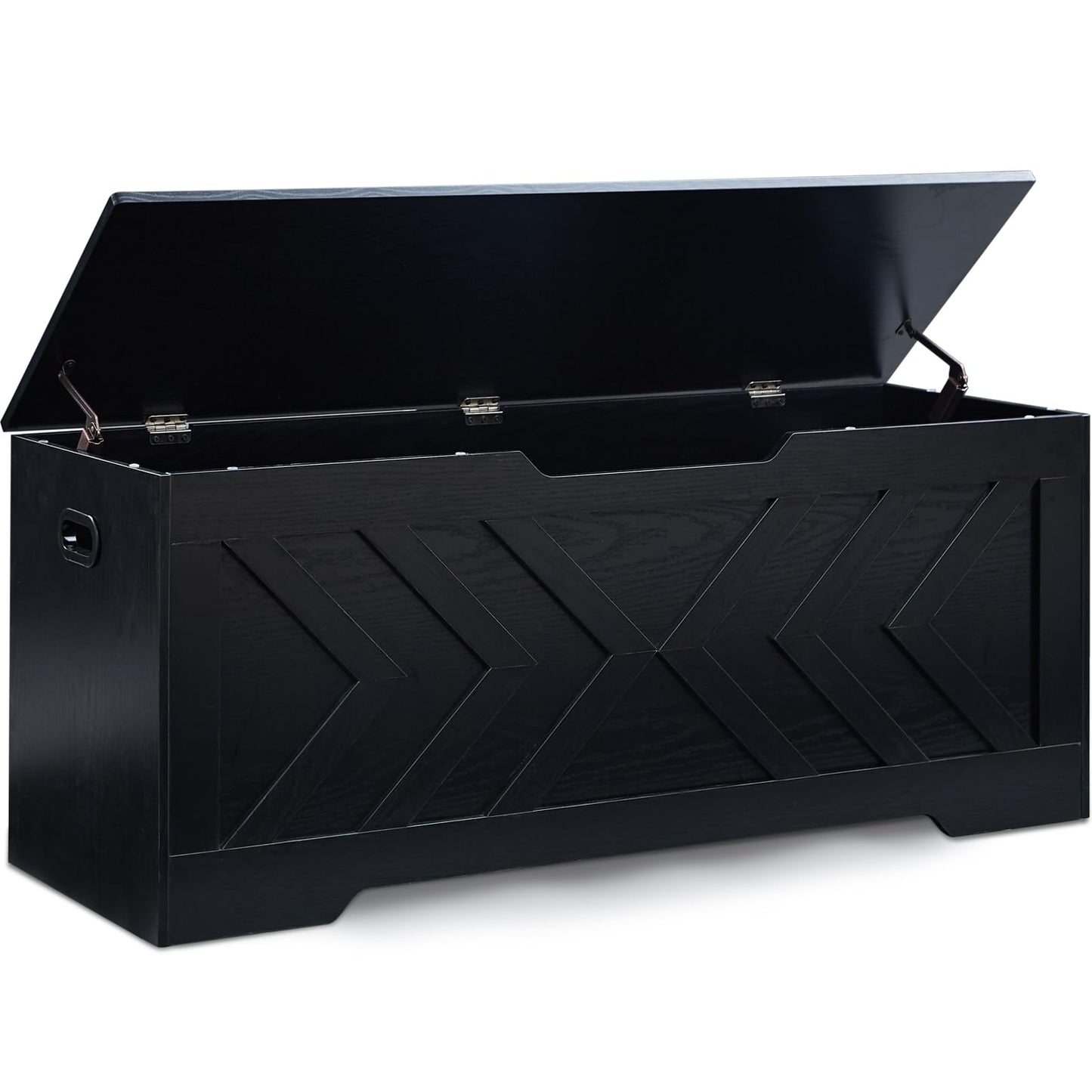 47.2” Storage Bench,Extra Large Wooden Storage Chest with 2 Safety Hinges,entryway Bench,Blanket Storage,Shoe Storage Bench for Entryway,Bedroom,Living Room,Easy Assembly.-Greige