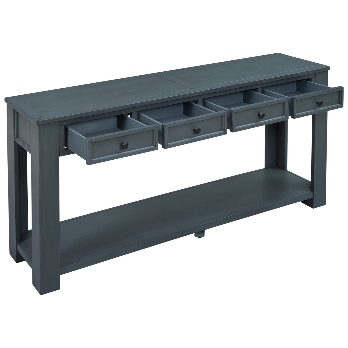LKTART 63" Solid Wood Console Table Sofa Table with Storage Drawers and Bottom Shelf,Farmhouse Entryway Table for Hallway Foyer,Living Room,Easy Assembled (63" Espresso)