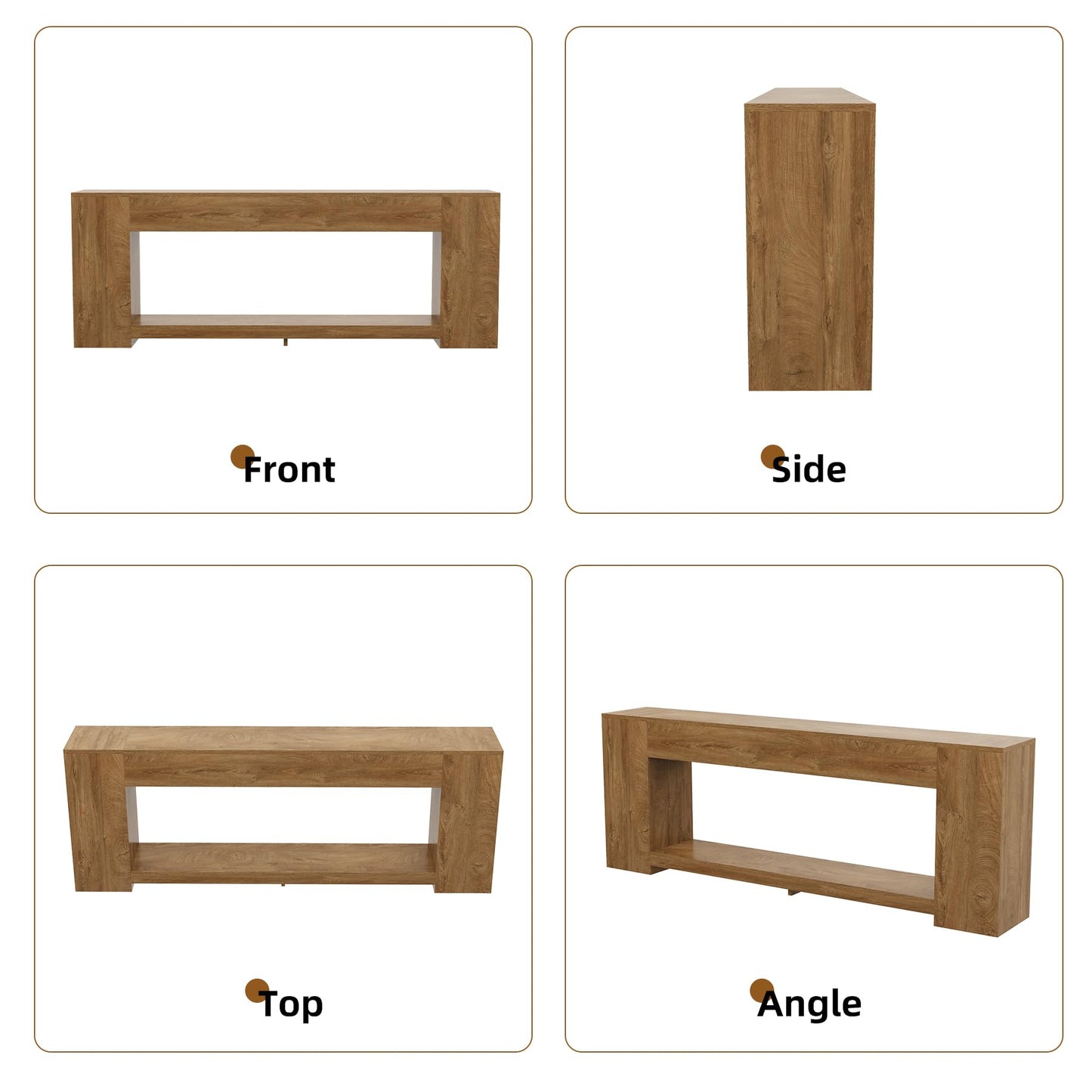 Epecoya 86-Inch Extra Long Console Table for Entryway, Farmhouse Sofa Table Behind Couch Wooden, 2-Tier Entry Console Tables with Storage for Entrance, Living Room, Natural Oak Brown