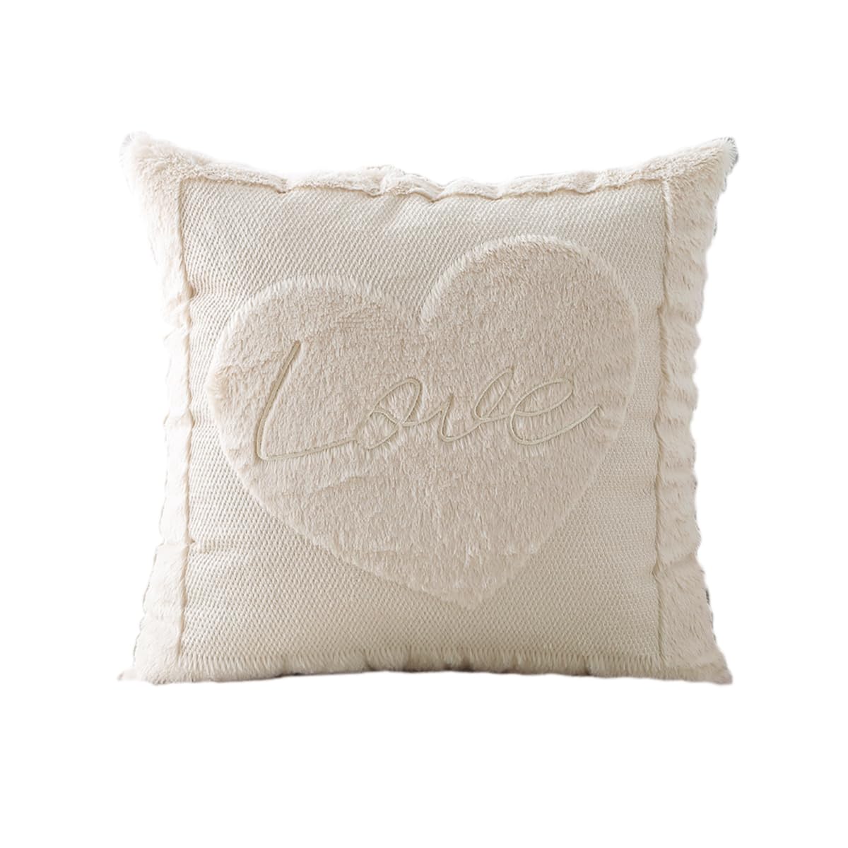 VAKADO Valentine’s Throw Pillow Covers 20x20 Set of 2 White Decoration Heart Valentine’s Day Couch Decorative Home Decor for Bed Sofa Bedroom Office