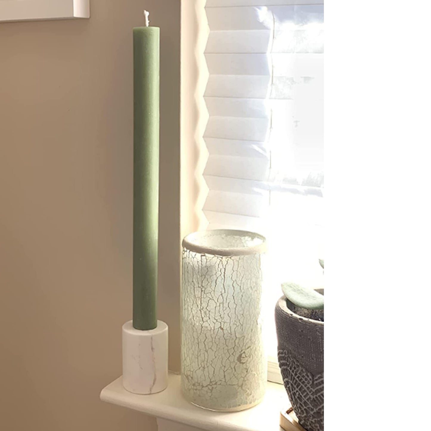 Candle Holders True Natural Marble Set of 2 Decorative Candlestick Holder for Table Centerpieces Home Dinning Party Wedding Birthday Premium Candles Stand for 3/4 inch Candles Beige (ZT017R)