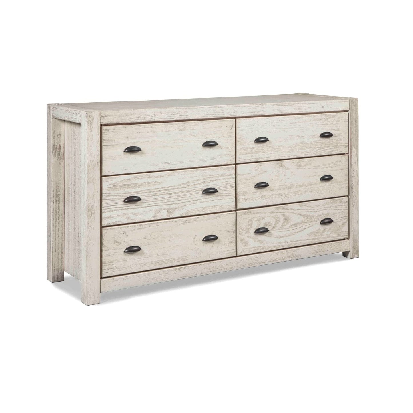 Grain Wood Furniture Montauk 6-Drawer Dresser, Solid Wood with a Farmhouse Black Finish