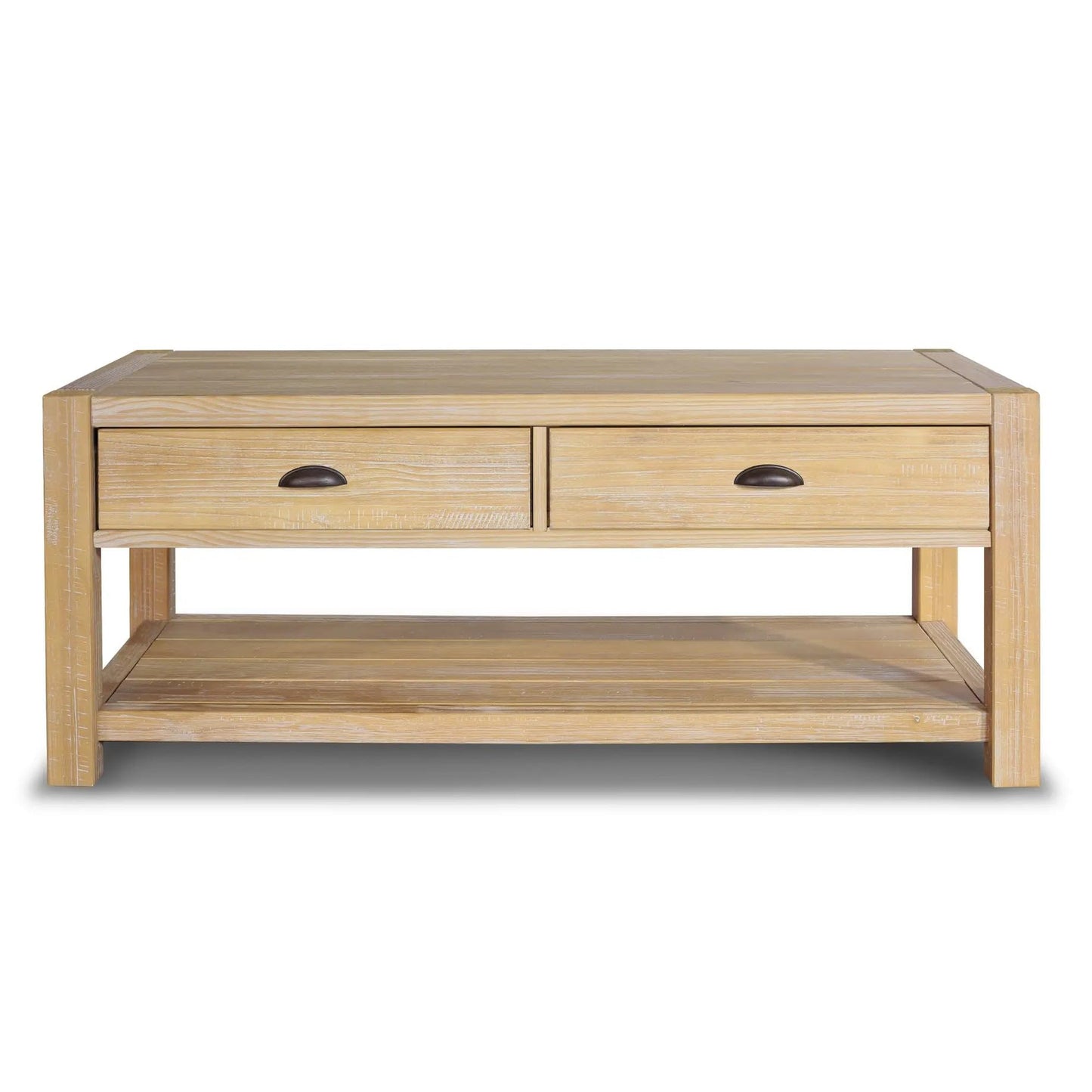 Grain Wood Furniture Montauk Coffee Table, Solid Wood with a Driftwood Finish