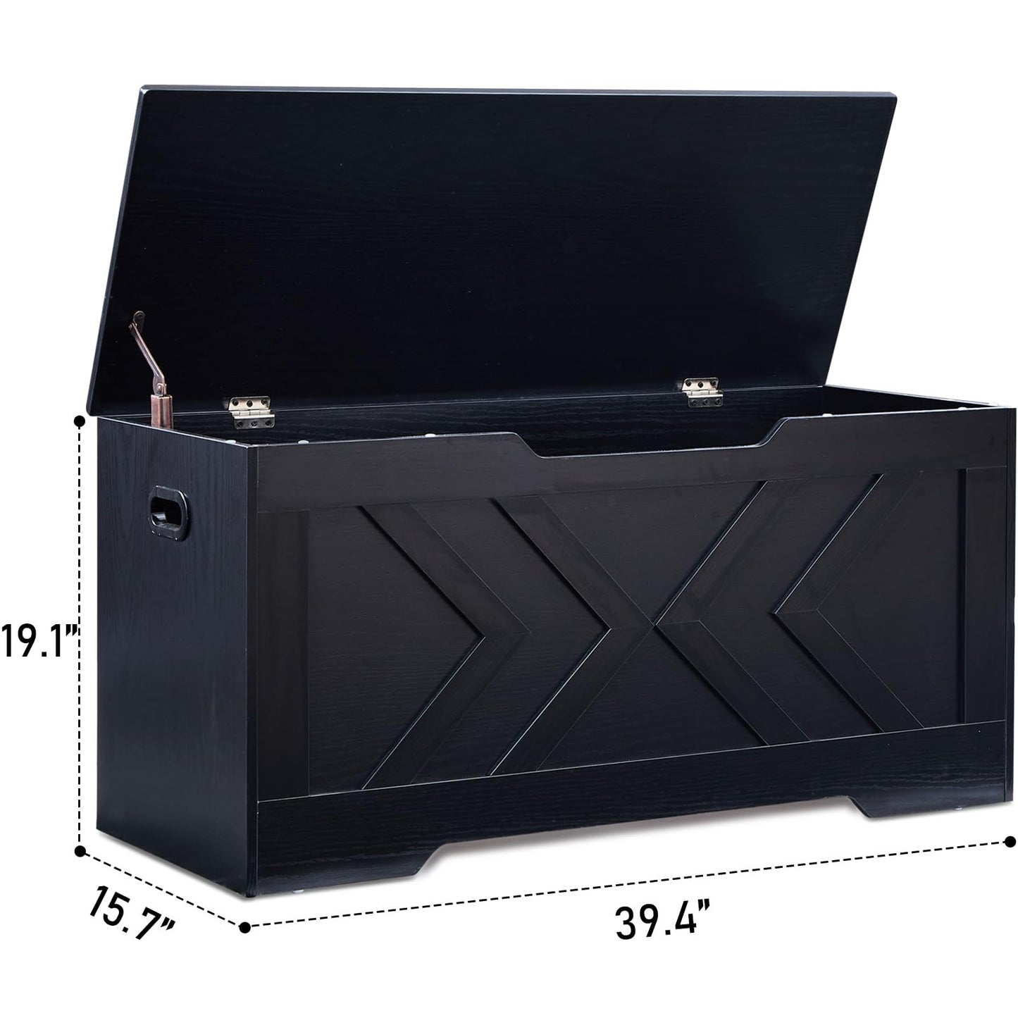 47.2” Storage Bench,Extra Large Wooden Storage Chest with 2 Safety Hinges,entryway Bench,Blanket Storage,Shoe Storage Bench for Entryway,Bedroom,Living Room,Easy Assembly.-Greige
