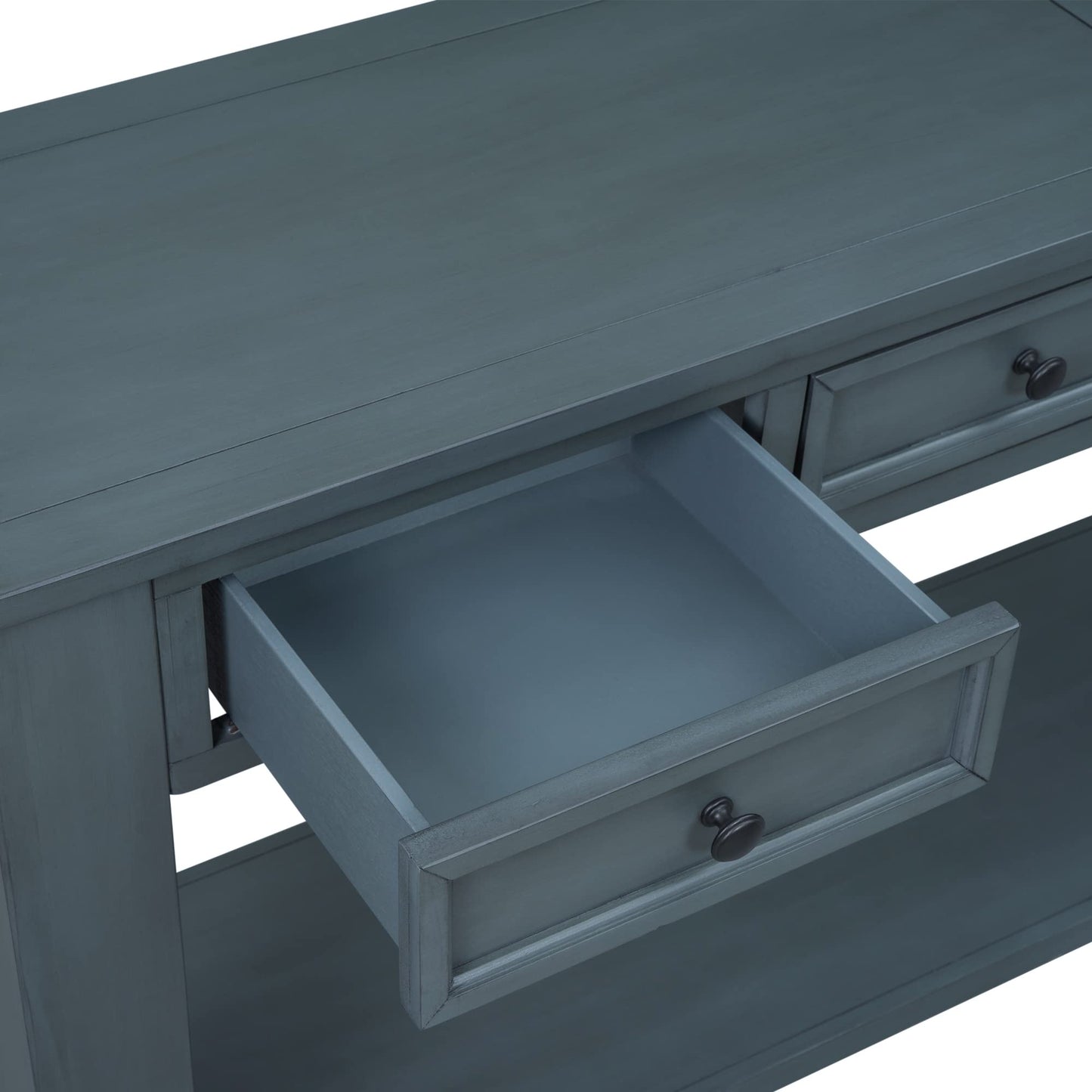 LKTART 63" Solid Wood Console Table Sofa Table with Storage Drawers and Bottom Shelf,Farmhouse Entryway Table for Hallway Foyer,Living Room,Easy Assembled (63" Espresso)