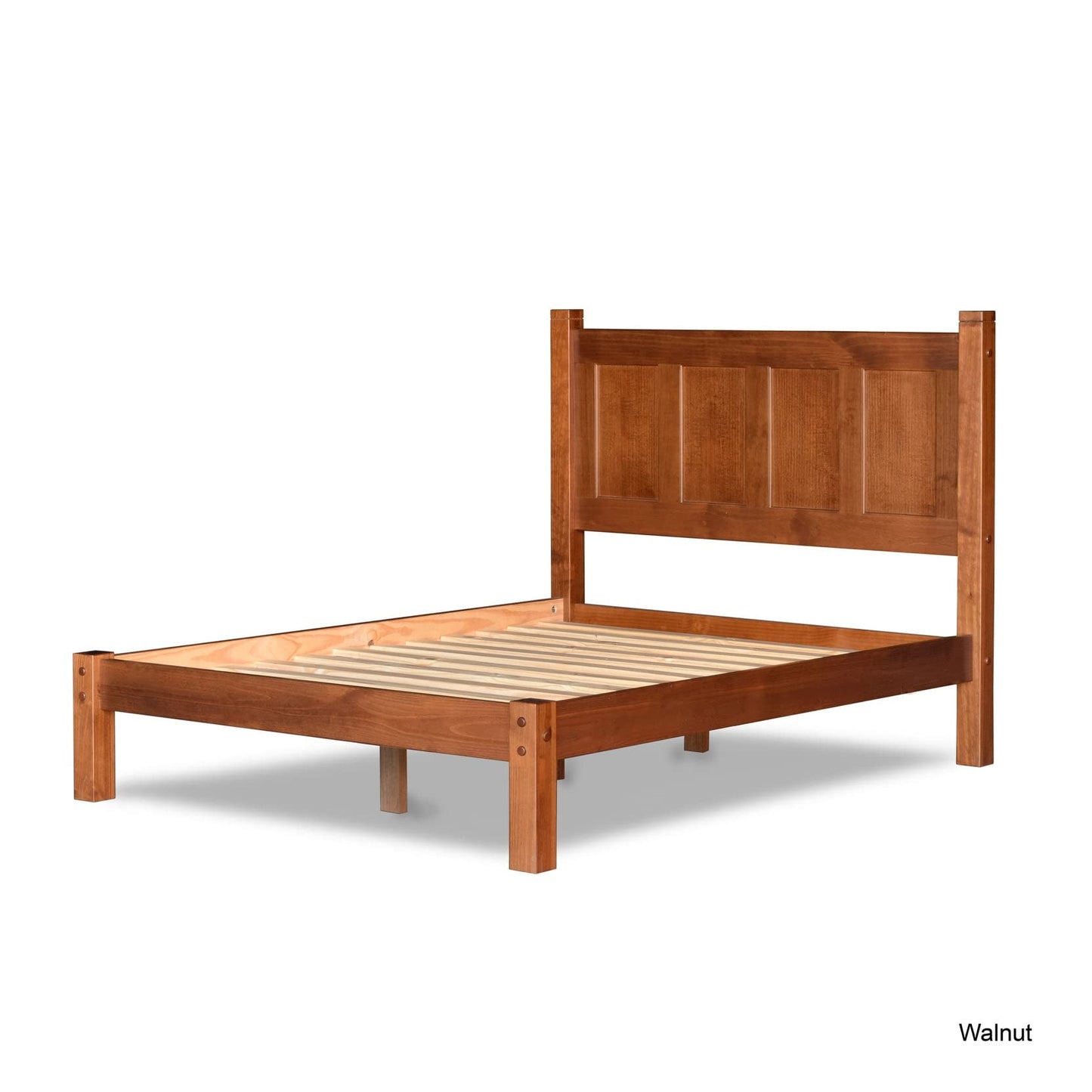 Grain Wood Furniture Shaker Solid Wood Panel Platform Bed, Queen Size, Expresso