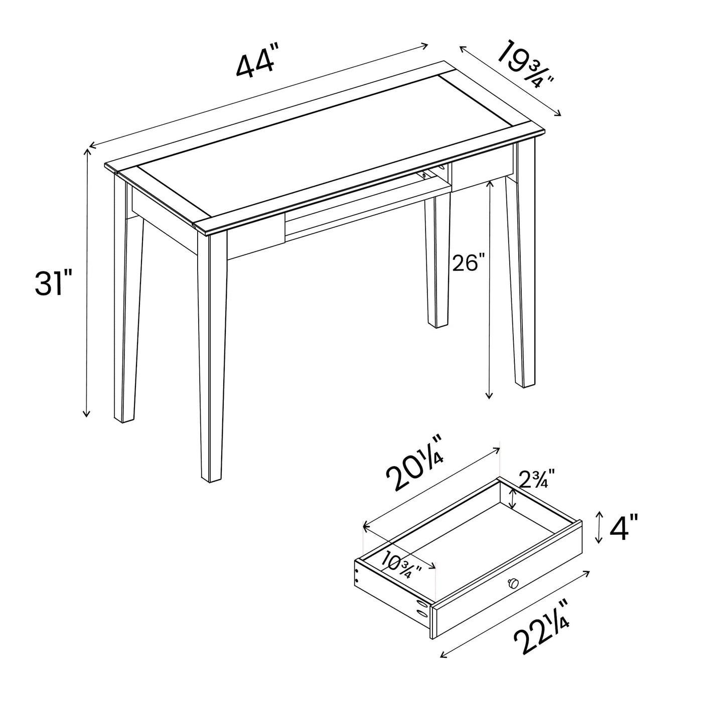 Greenport Desk/Dressing Table - Brushed Driftwood