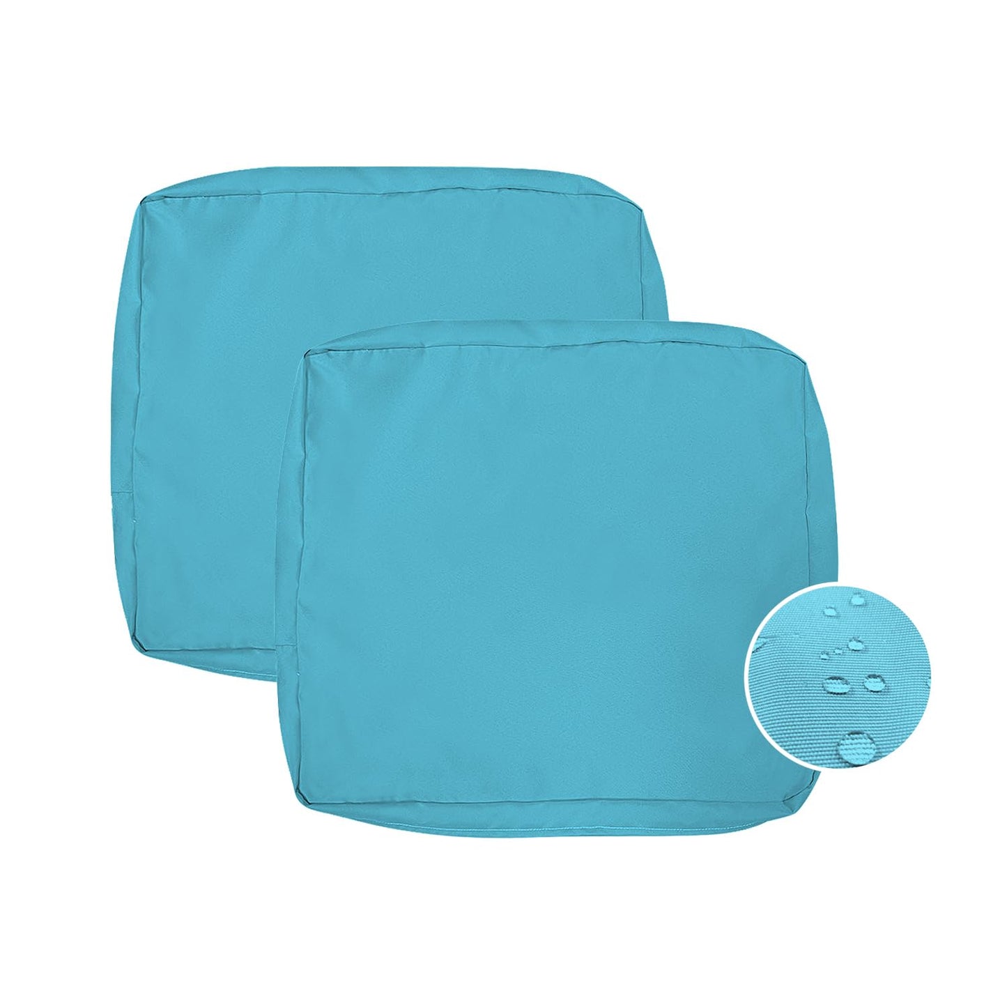 VAKADO Outdoor Patio Furniture Chair Cushion Replacement Covers Set of 4 Waterproof Decorative Cushion Cases Decor for Bench Garden Porch Couch Tent(Turquoise, 24"X24"X4")