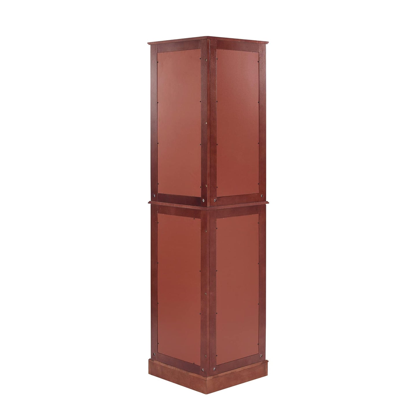 LKTART Corner Storage Cabinet,Glass Display Cabinet with Lights,Corner Curio Cabinet with Tempered Glass Doors and Shelves(70.5" T x15.4 D x 21.7" W Walnut)