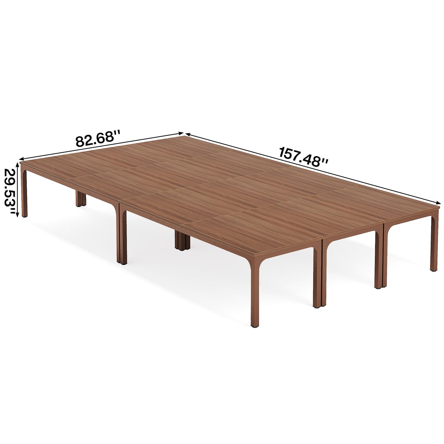 Tribesigns 6.5 FT Conference Room Table, 78.74" W x 27.56" D Large Office Conference Table, Modern Seminar Meeting Table Desk for Boardroom, Meeting Room (1, Rustic Brown)