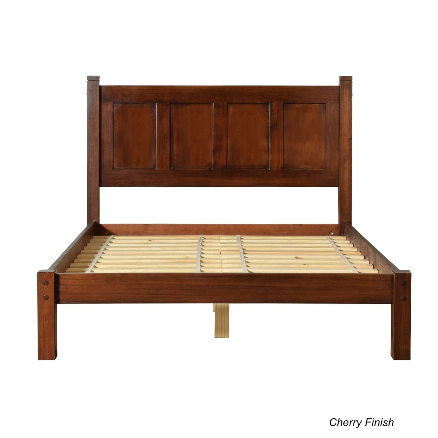Grain Wood Furniture Shaker Solid Wood Panel Platform Bed, Queen Size, Expresso