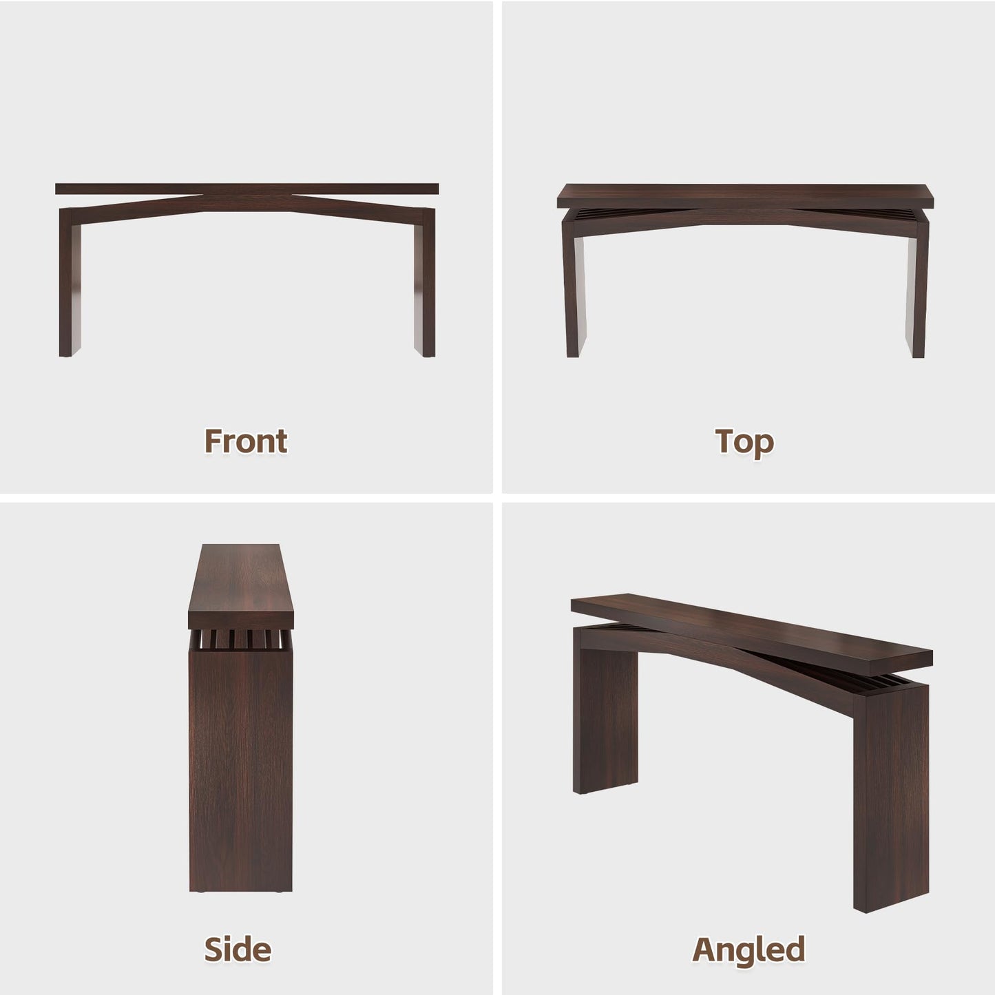 Epecoya Console Tables for Entryway 63-Inch, Wooden Sofa Tables Narrow Long Behind Couch Farmhouse, Modern Entryway Tables Rectangular for Entrance, Home, Living Room, Natural Brown