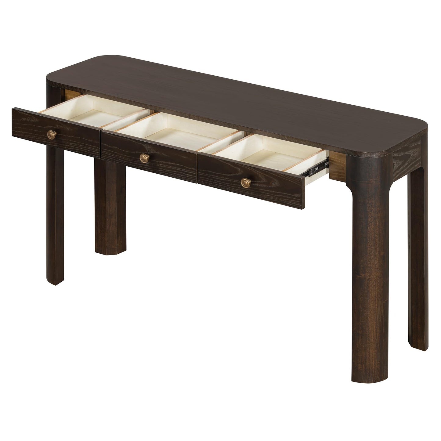 LKTART Solid Wood Console Table Sofa Tables with Drawers and Shelves Small Entryway Table for Living Room,Behind the Couch Table,Foyer(42" Espresso)