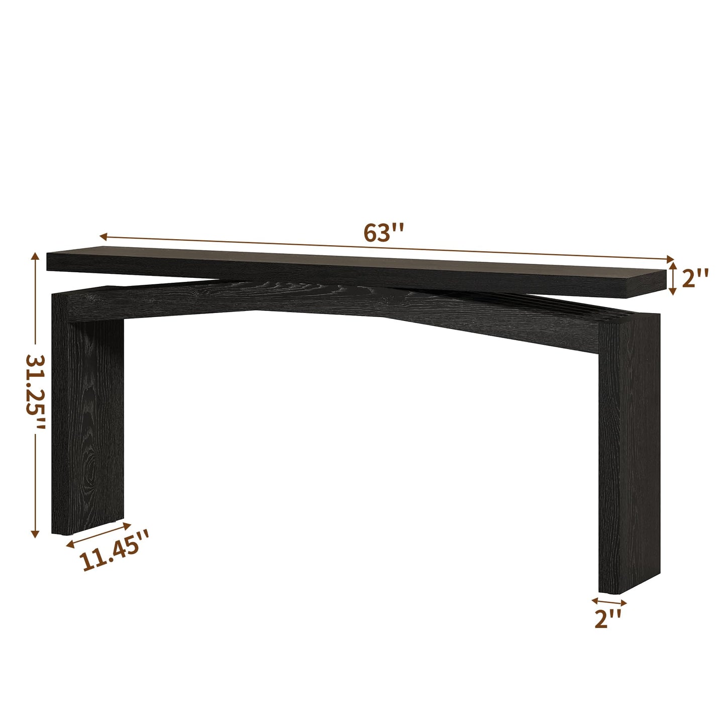 Epecoya Console Tables for Entryway 63-Inch, Wooden Sofa Tables Narrow Long Behind Couch Farmhouse, Modern Entryway Tables Rectangular for Entrance, Home, Living Room, Natural Brown