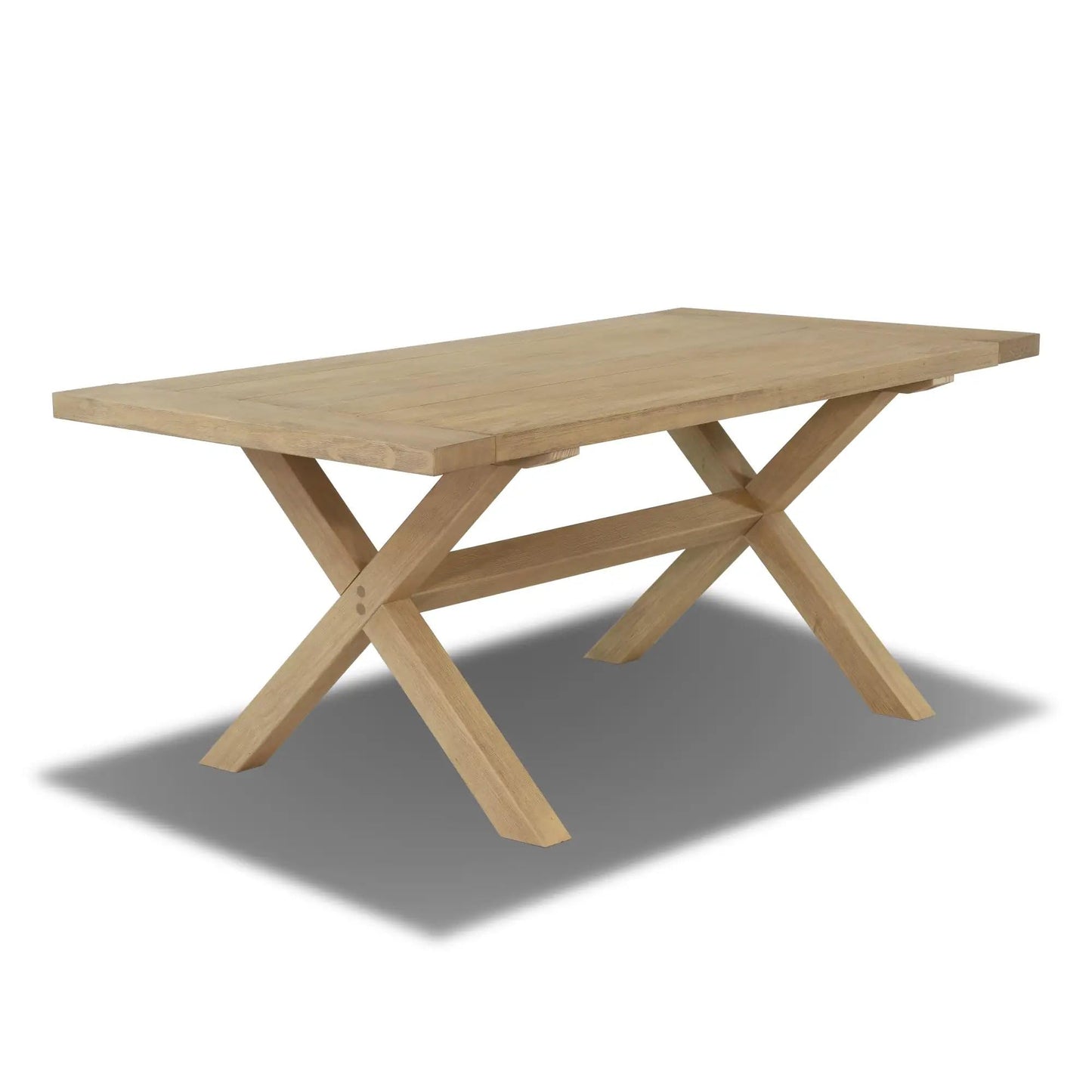 Grain Wood Furniture Solid Wood Cascais 72" Rectangular Table with Farmhouse Base in Blonde Oak Top and Base