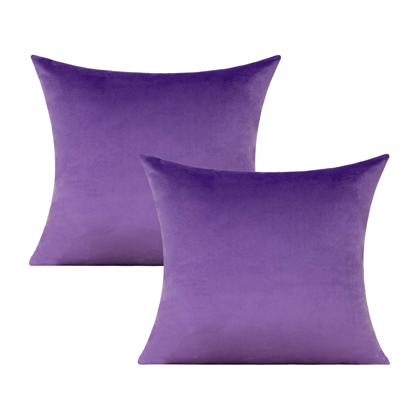 VAKADO Throw Pillow Covers 18x18 Set of 2 Emerald Green Velvet Decor Dark Forest Christmas Decorative Xmas Cushion Couch Euro Pillowcases Home Bed Decoration for Sofa Bedroom Office