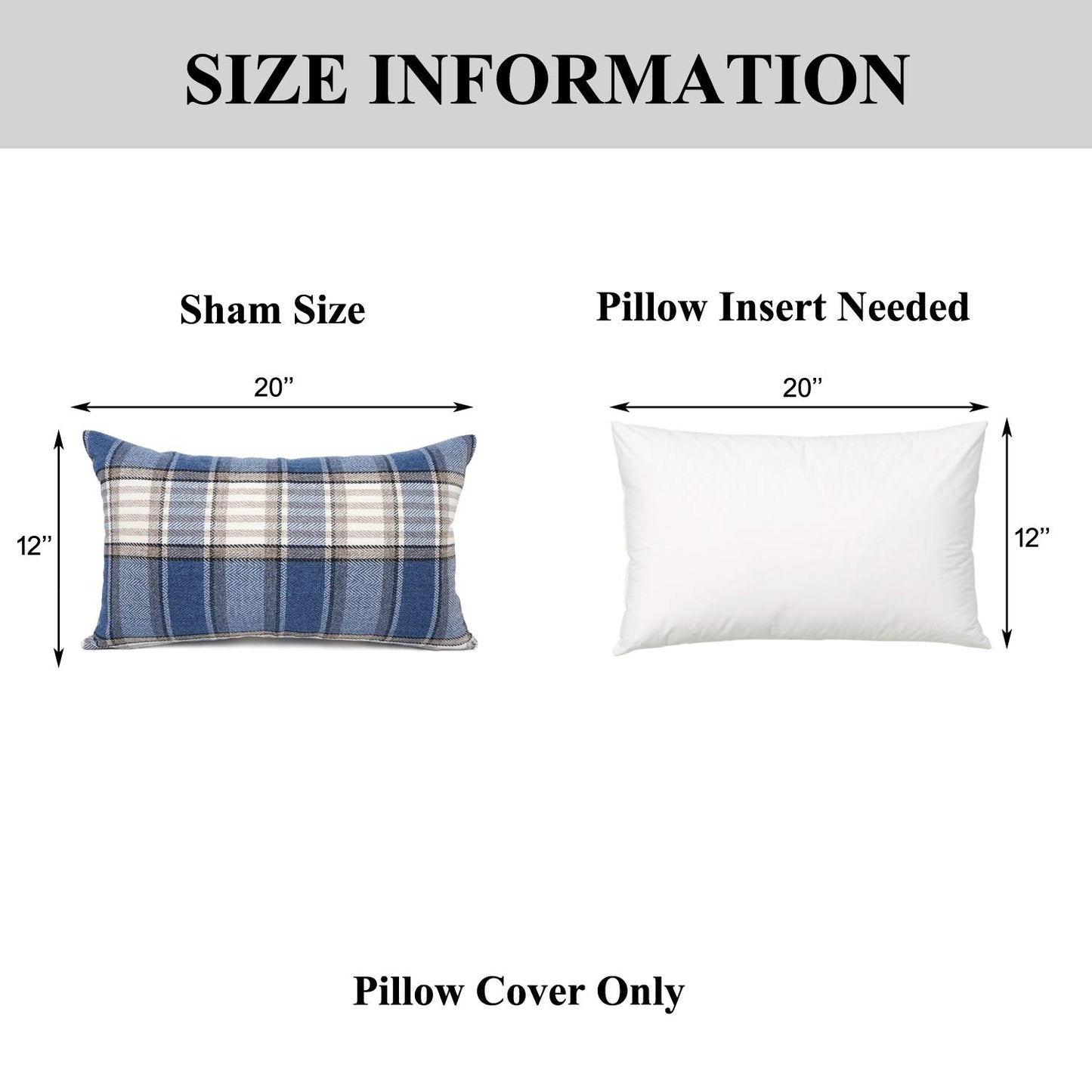 YOUR SMILE Retro Farmhouse Outdoor Buffalo Tartan Chequer Plaid Cotton Linen Decorative Throw Pillow Case Cushion Cover Pillowcase for Sofa 18 x 18 Inch, Set of 2, Khaki/Stripe