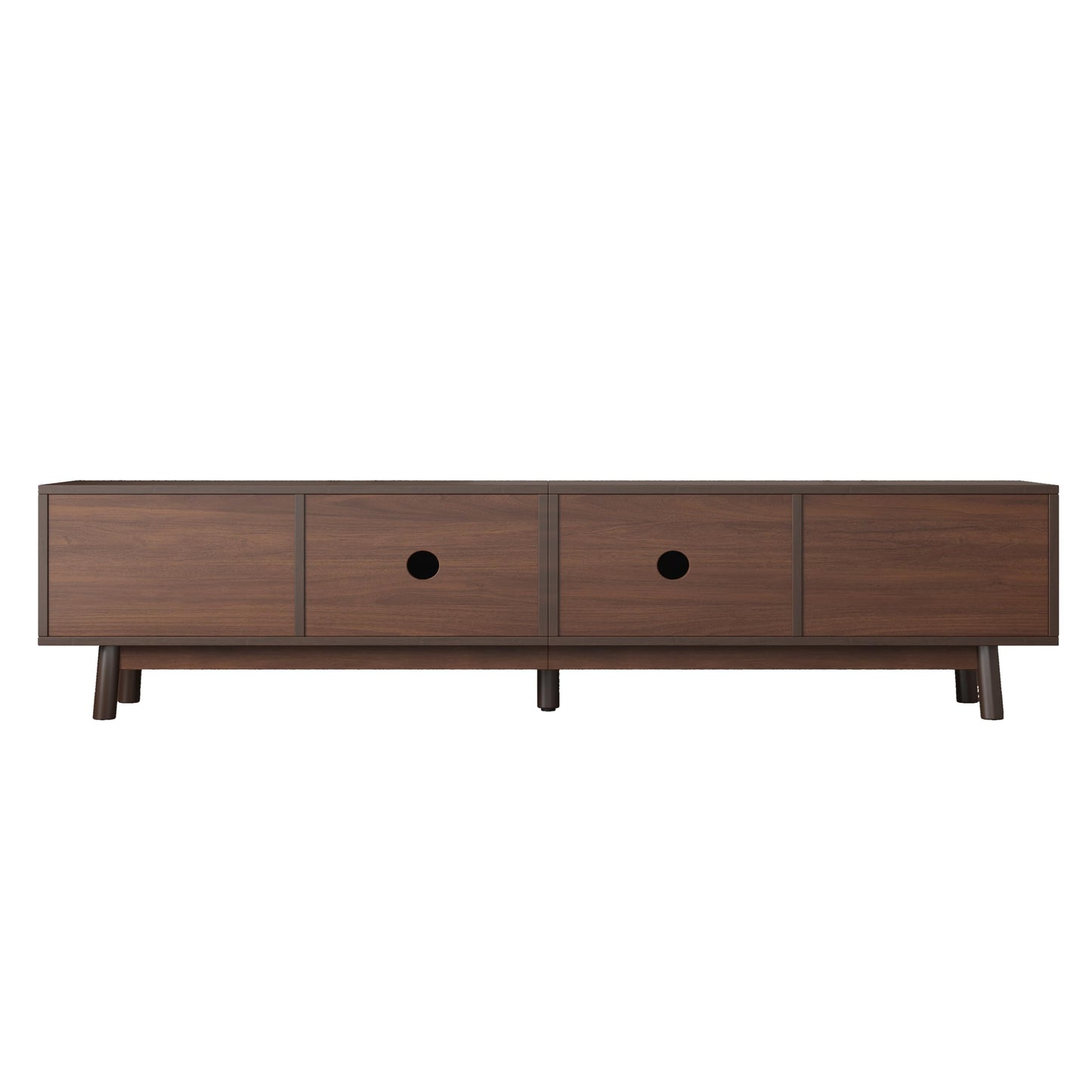 LKTART 67" Mid Century Modern TV Stand for 65/70/75/80" TVs,Entertainment Center with Sliding Doors and Drawers,Media Console for Living Room