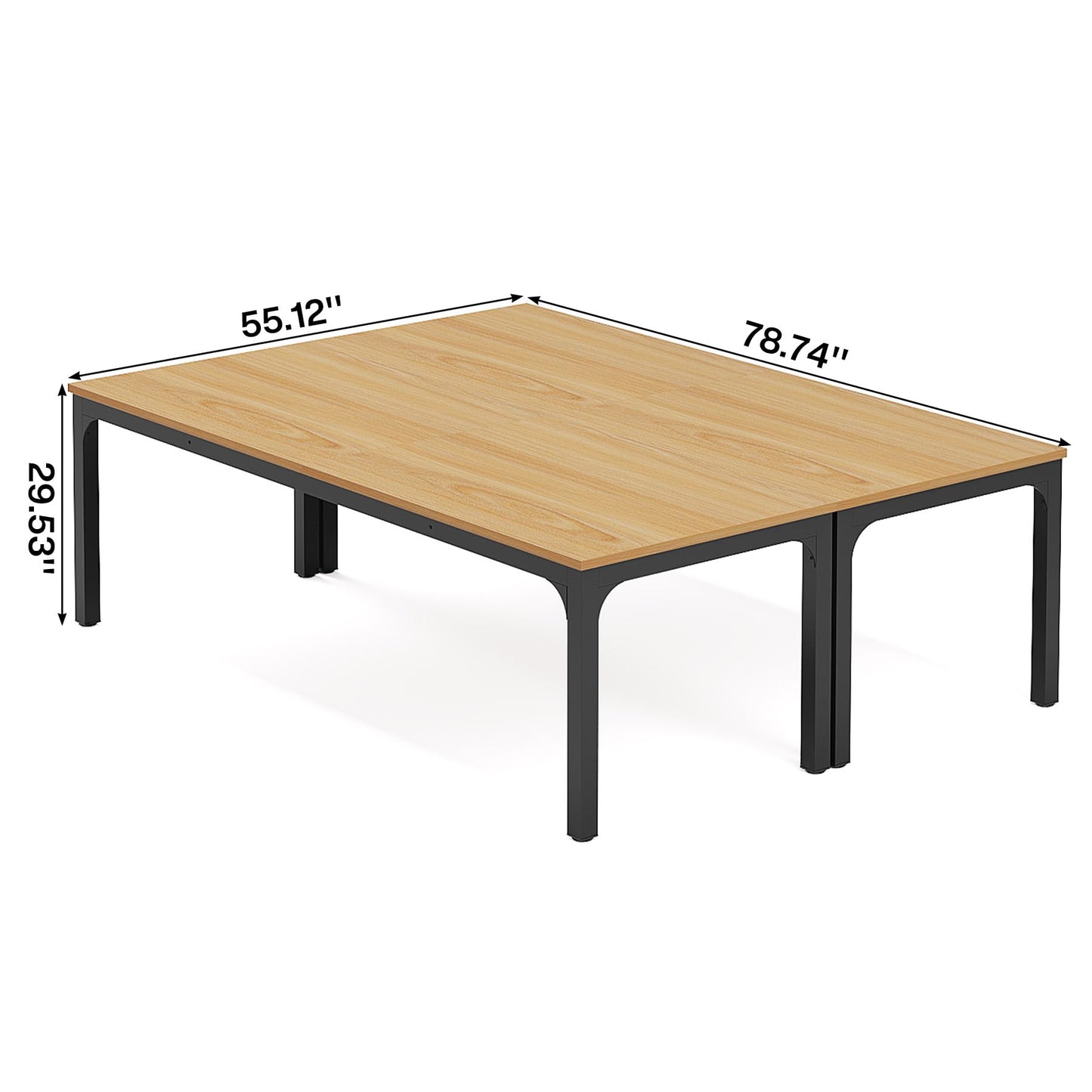 Tribesigns 6.5 FT Conference Room Table, 78.74" W x 27.56" D Large Office Conference Table, Modern Seminar Meeting Table Desk for Boardroom, Meeting Room (1, Rustic Brown)
