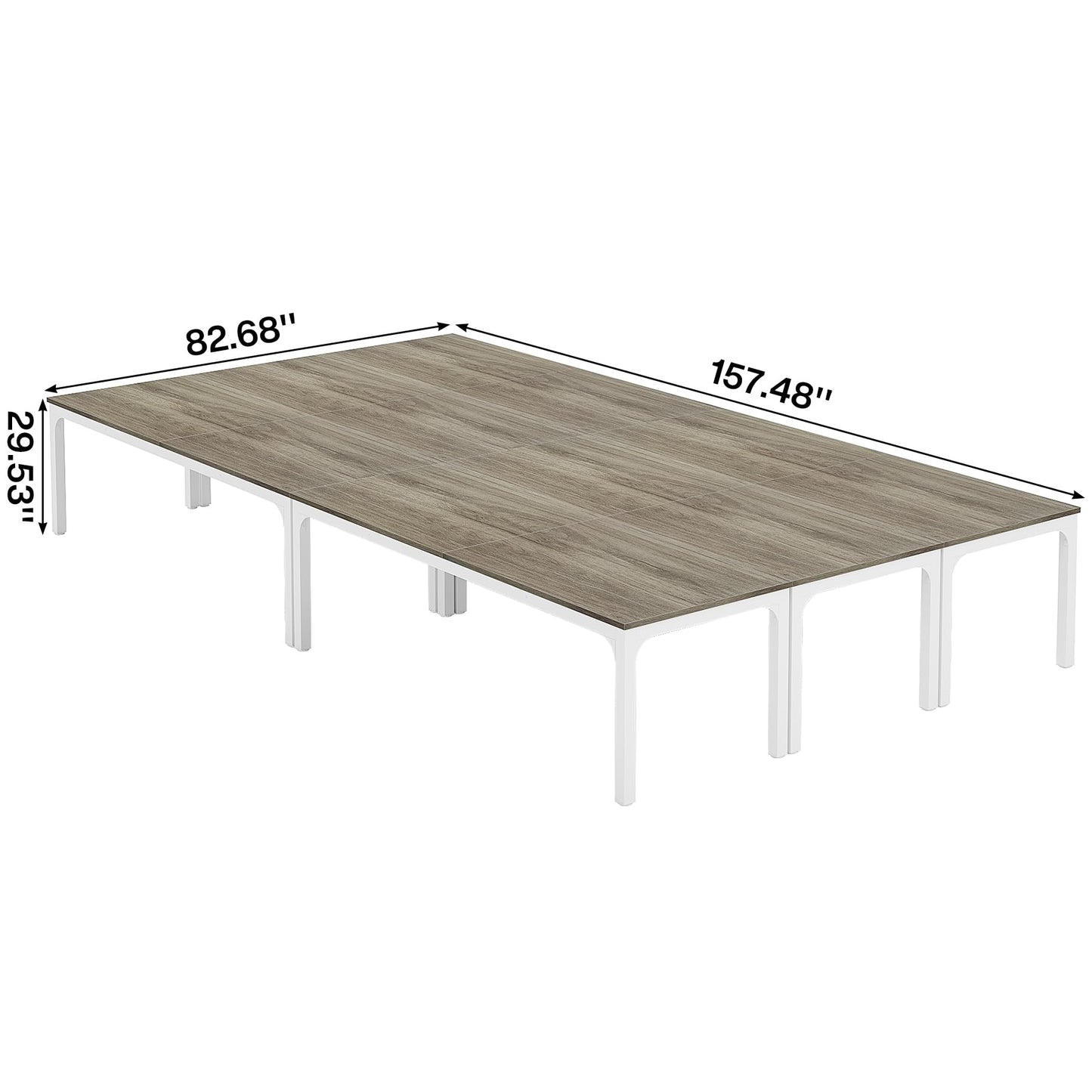 Tribesigns 6.5 FT Conference Room Table, 78.74" W x 27.56" D Large Office Conference Table, Modern Seminar Meeting Table Desk for Boardroom, Meeting Room (1, Rustic Brown)