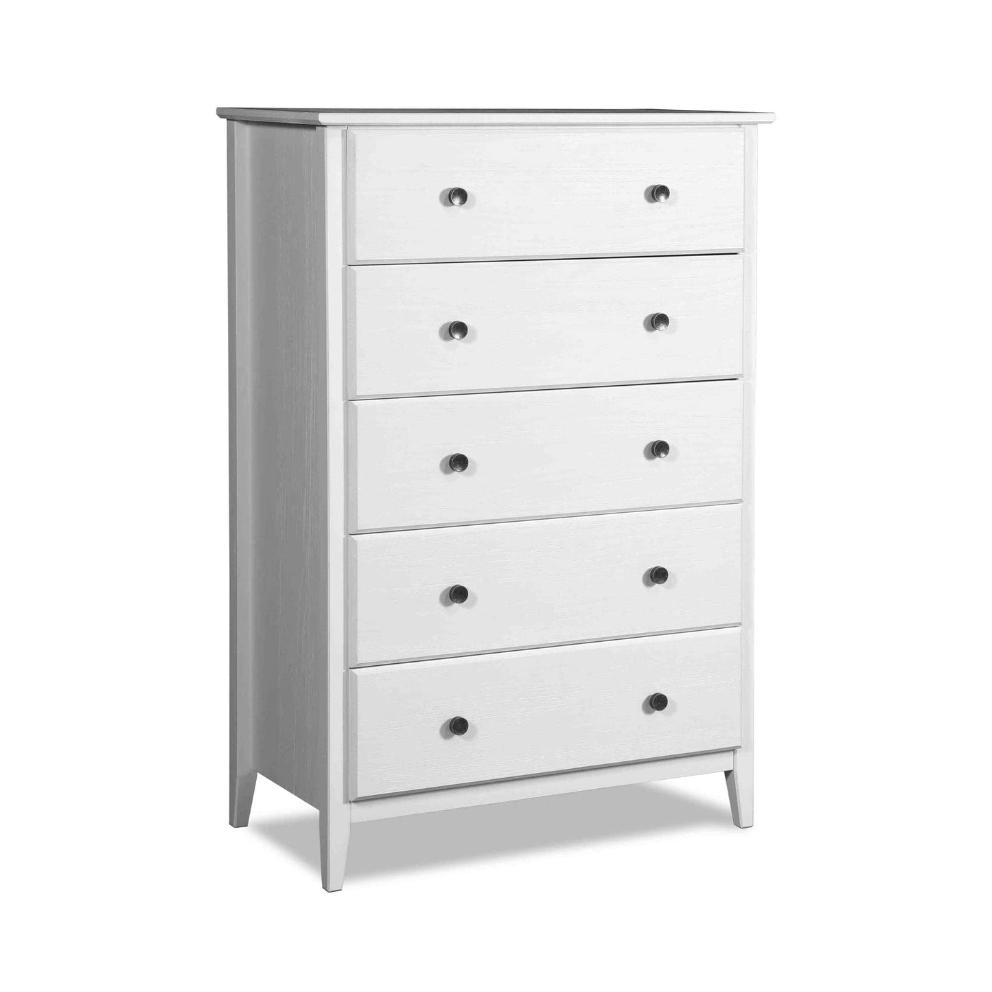 Grain Wood Furniture Greenport 5-Drawer Chest, Solid Wood with Brushed Walnut Finish