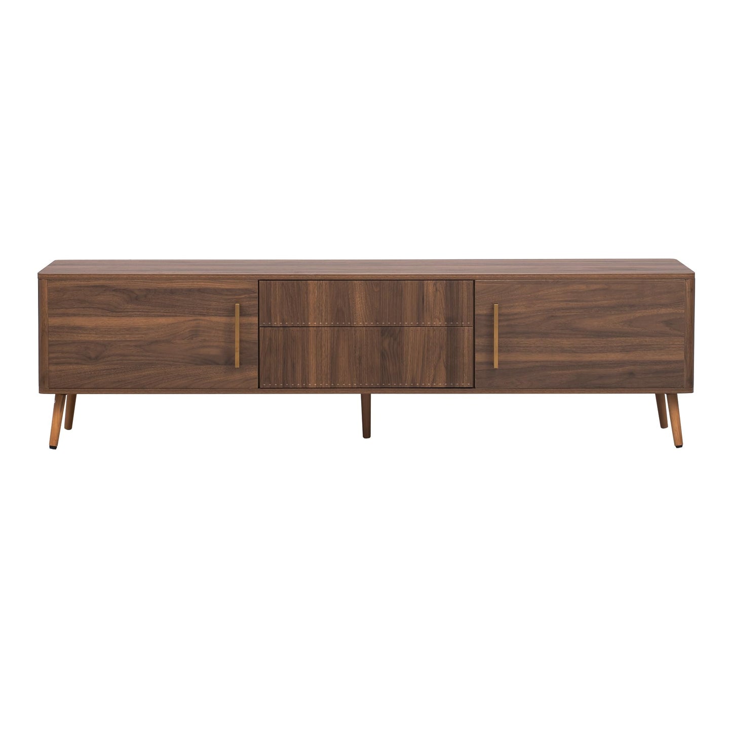LKTART 67" Mid Century Modern TV Stand for 65/70/75/80" TVs,Entertainment Center with Sliding Doors and Drawers,Media Console for Living Room