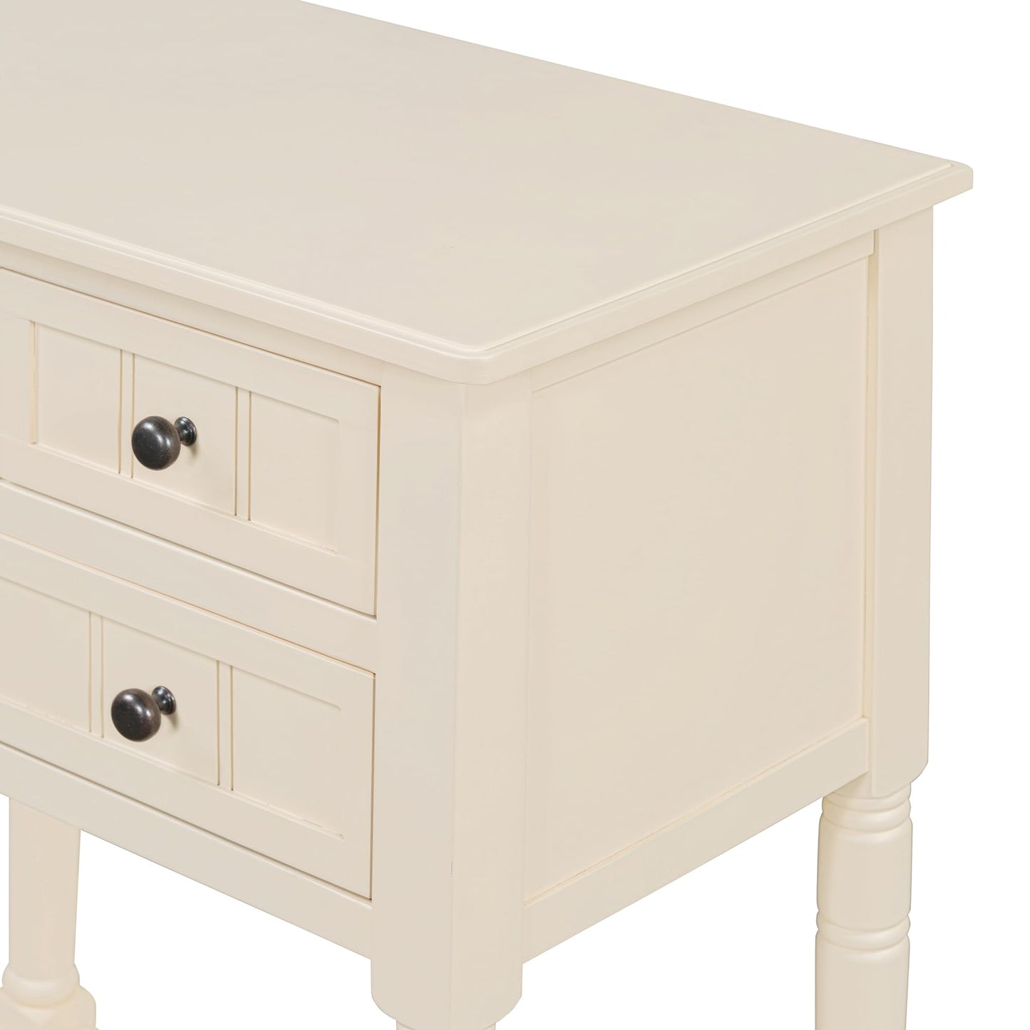 LKTART Small Solid Wood Sofa Table,Console Table with Drawers and Bottom Shelf, Entryway Hallway Foyer Entry Table for Living Room(23.7" Natural)