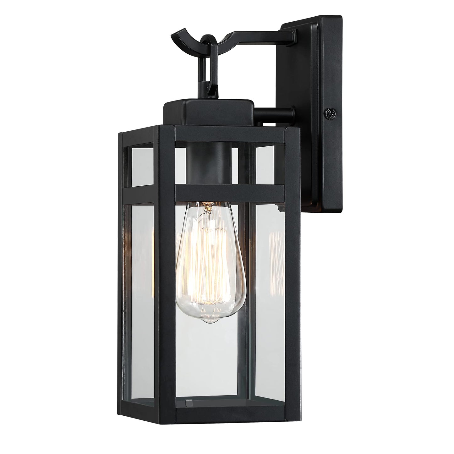 18 Inch Outdoor Wall Light Fixtures, Waterproof Exterior Light Fixtures, Modern Wall Lanterns with Clear Glass Shades, Porch Sconces Lighting for Patio Front Door Entryway Garage, E26 Sockets, 2-Pack