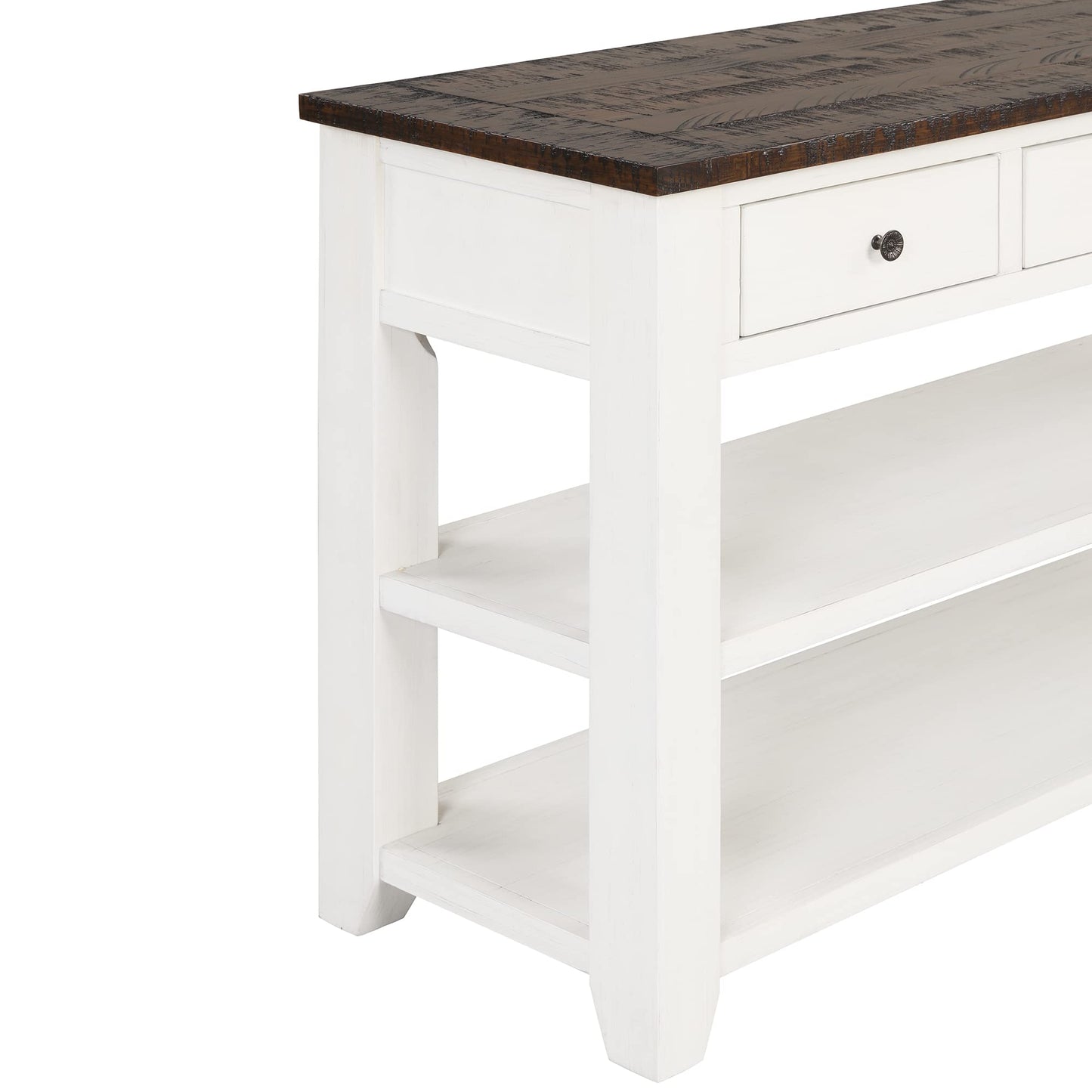 LKTART Solid Wood Console Table, Sofa Table with Storage Drawers and Bottom Shelf, Entryway Table for Entry Hallway Foyer,Easy Assembled (48.8" Green)