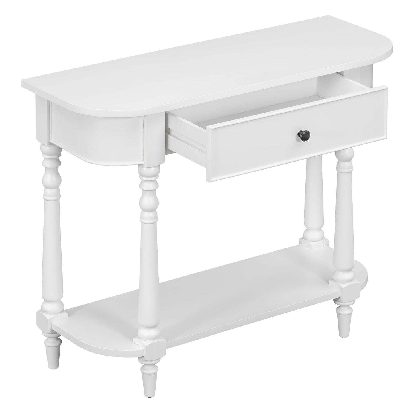 LKTART Small Solid Wood Sofa Table,Console Table with Drawers and Bottom Shelf, Entryway Hallway Foyer Entry Table for Living Room(23.7" Natural)