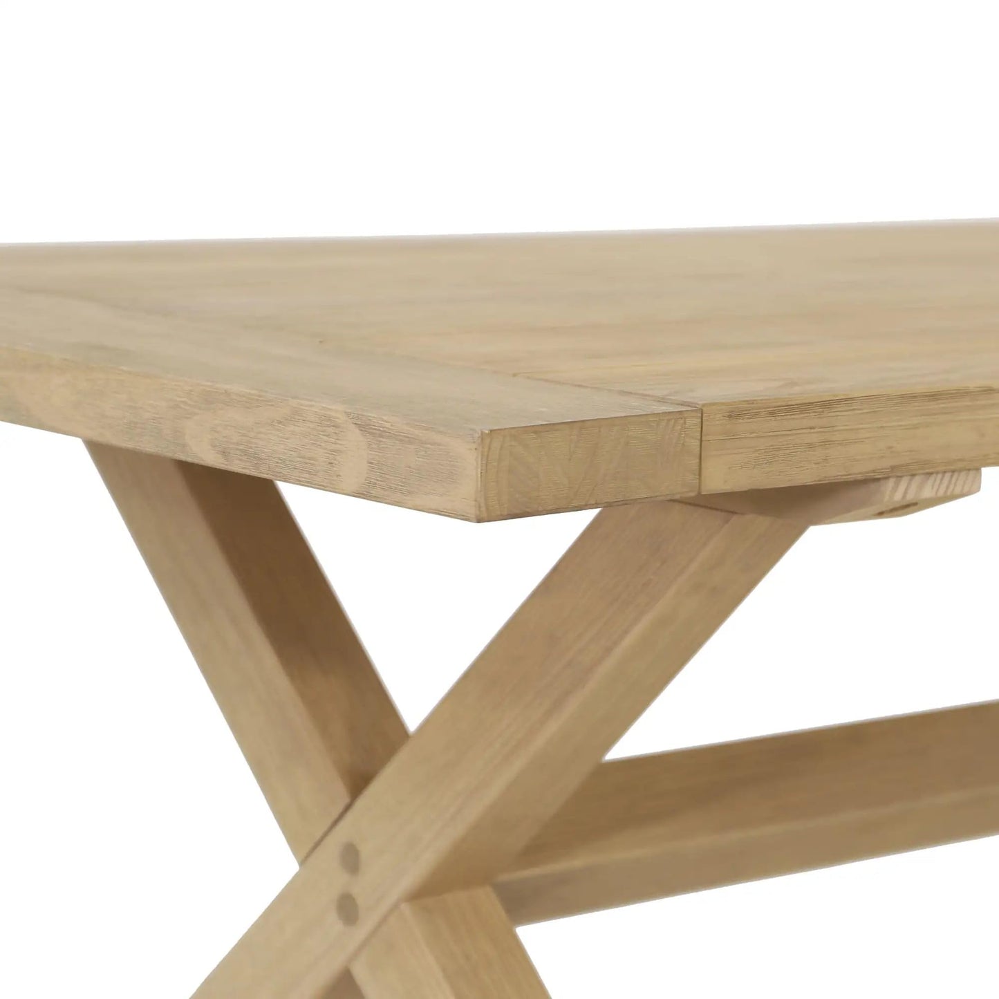 Grain Wood Furniture Solid Wood Cascais 72" Rectangular Table with Farmhouse Base in Blonde Oak Top and Base