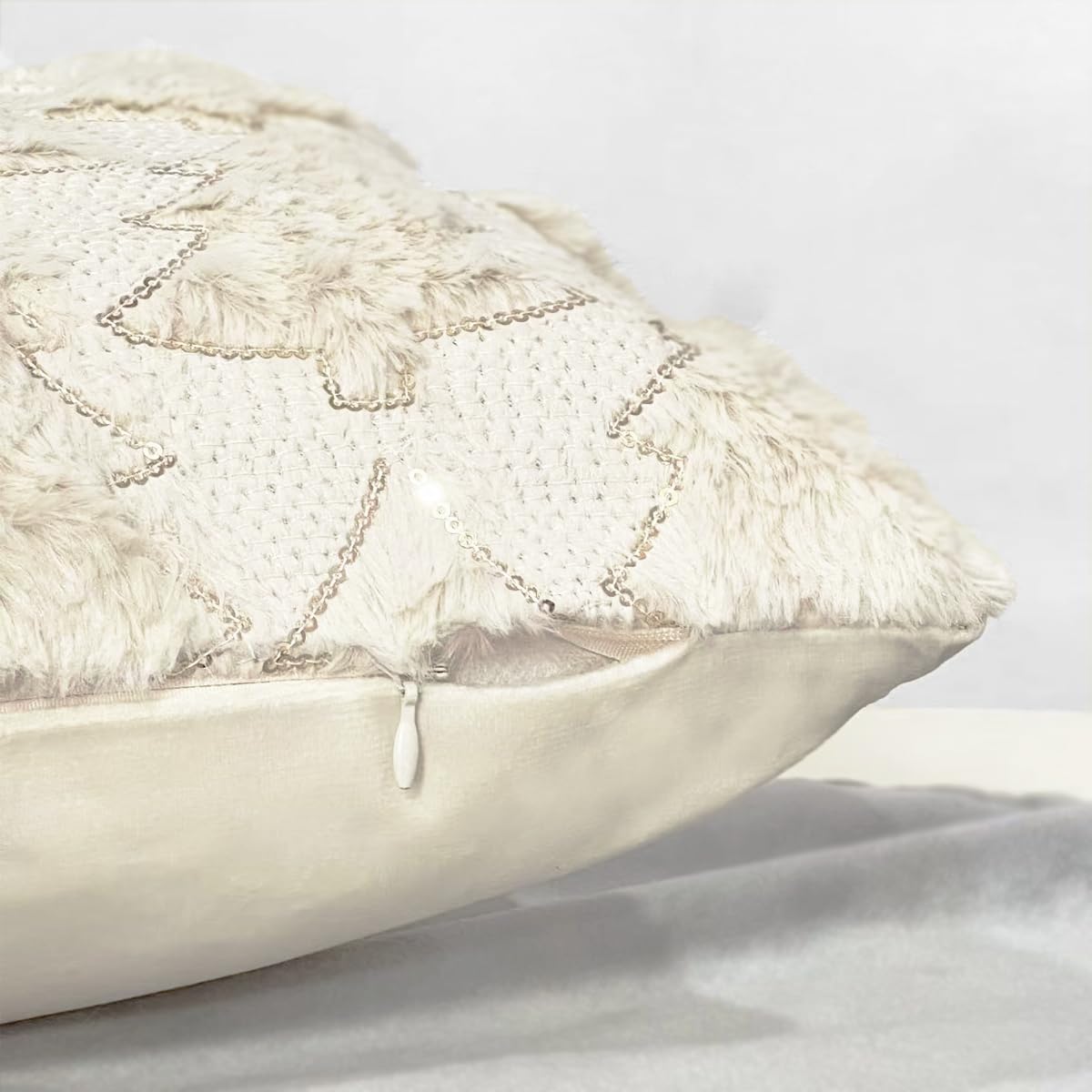 VAKADO Christmas Throw Pillow Covers 18x18 Set of 2 Embroidered Decorative Xmas Couch Cushion Cases Holiday Soft Home Decor for Bedroom Sofa Chair Porch Winter, Cream