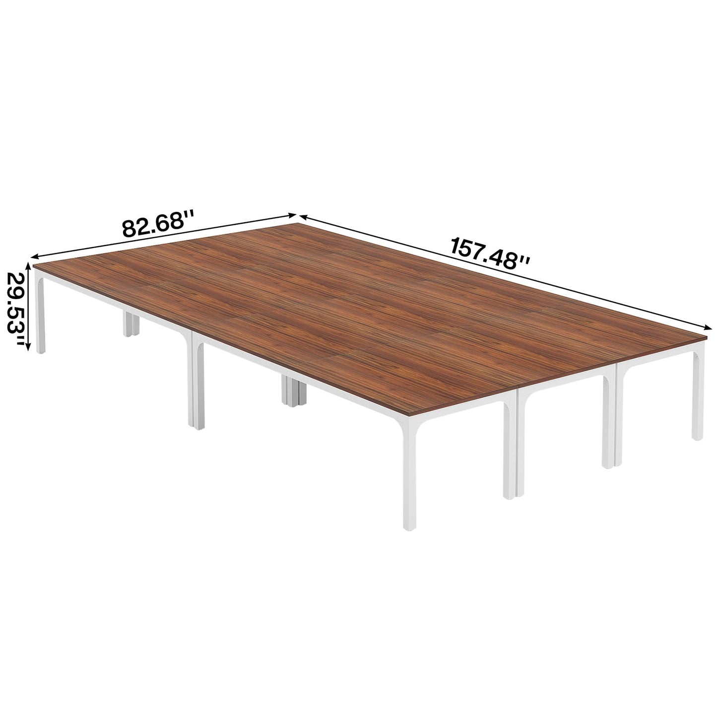 Tribesigns 6.5 FT Conference Room Table, 78.74" W x 27.56" D Large Office Conference Table, Modern Seminar Meeting Table Desk for Boardroom, Meeting Room (1, Rustic Brown)