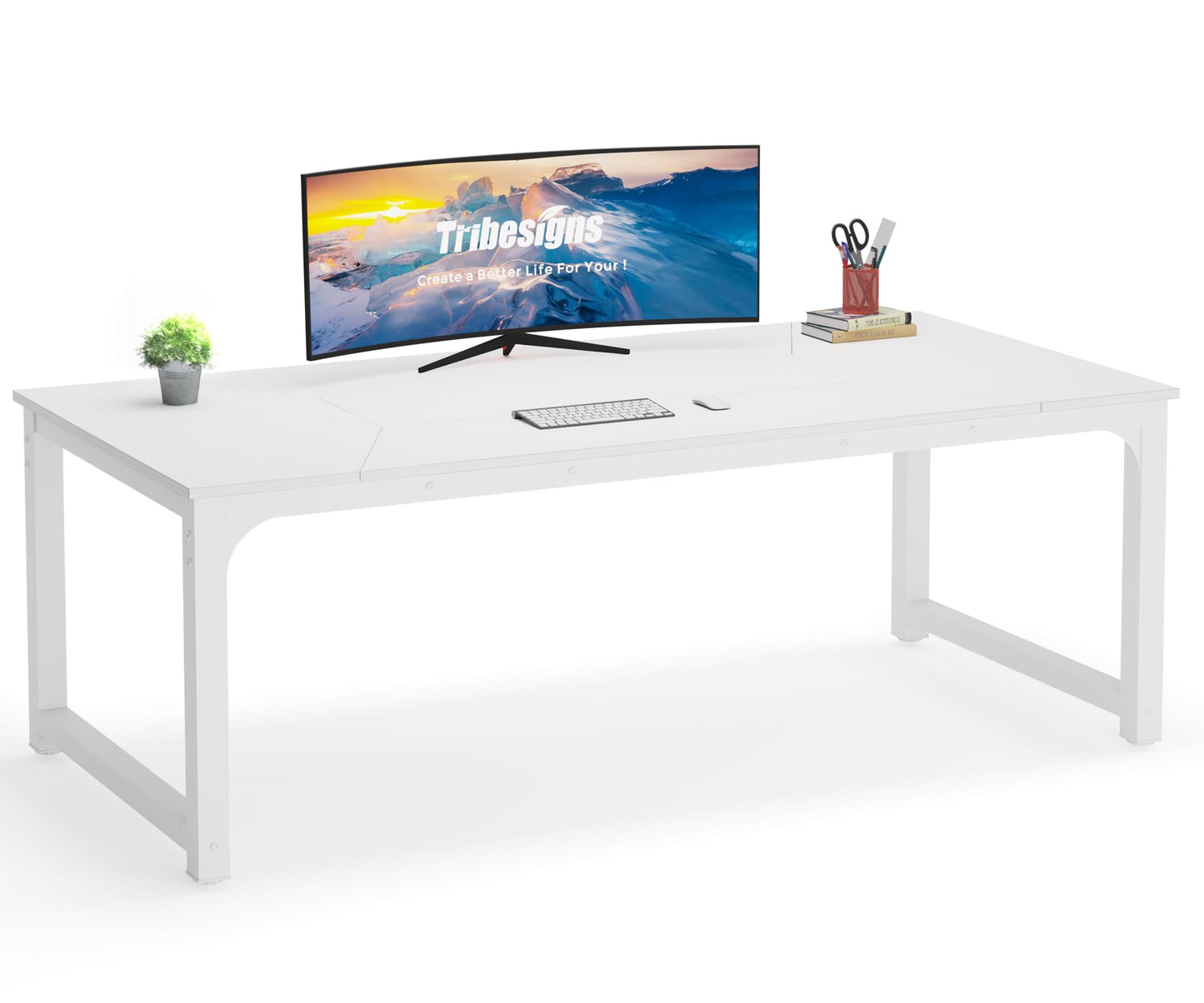 Tribesigns Modern Simple Computer Desk, 47 inch Vintage Office Desk Computer Table, Study Writing Study Desk Workstation for Home Office, Rustic Brown