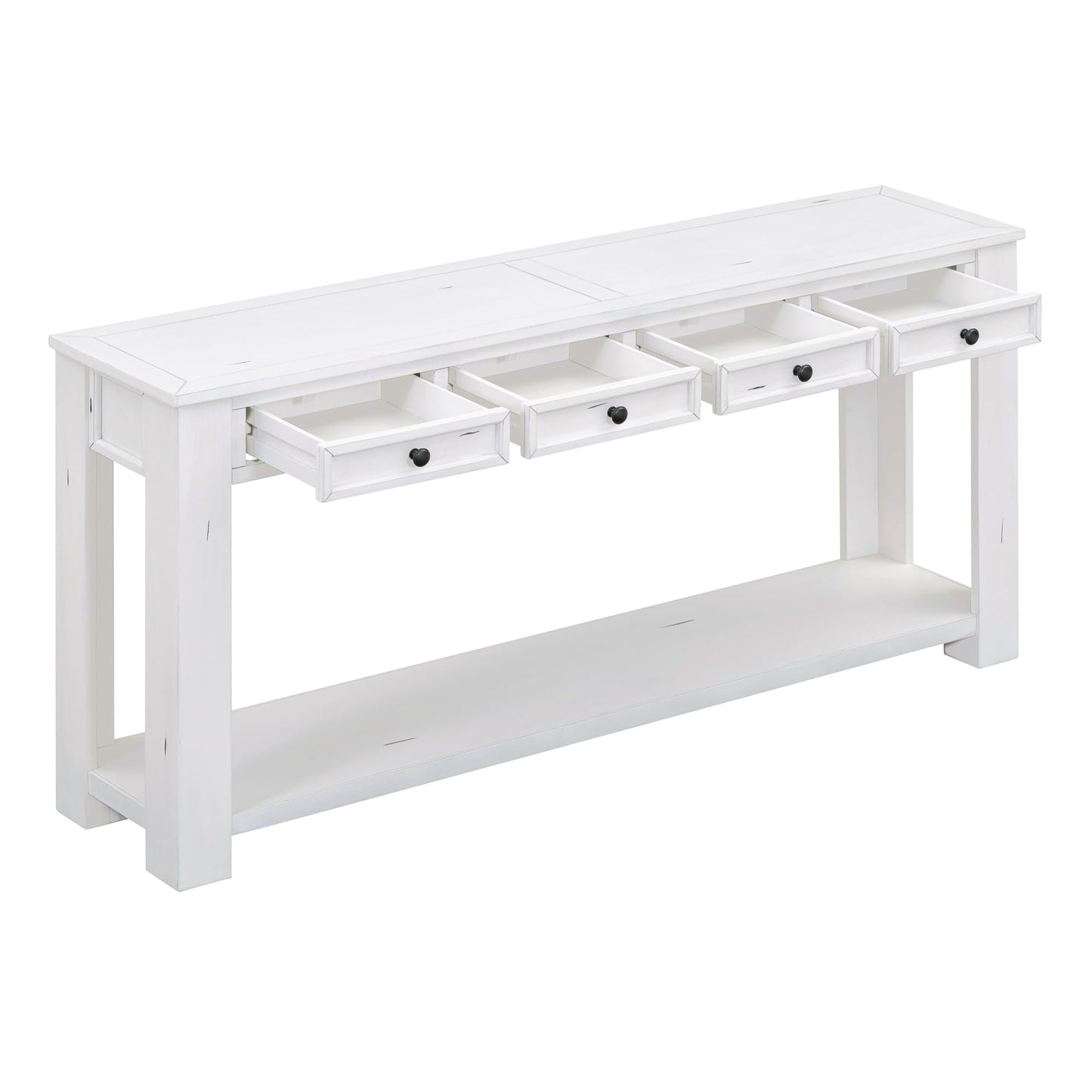 LKTART 63" Solid Wood Console Table Sofa Table with Storage Drawers and Bottom Shelf,Farmhouse Entryway Table for Hallway Foyer,Living Room,Easy Assembled (63" Espresso)