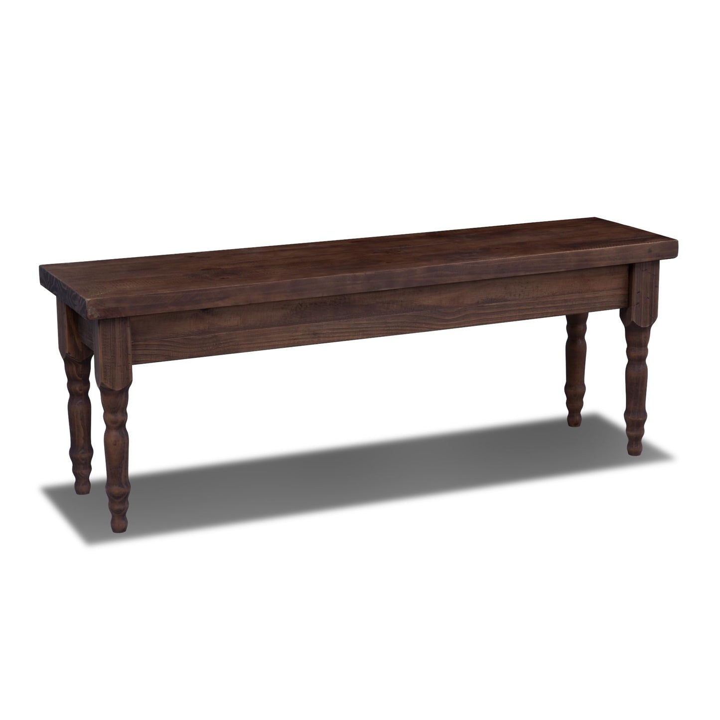 Grain Wood Furniture Valerie Solid Wood Bench with a Rustic Walnut Finish