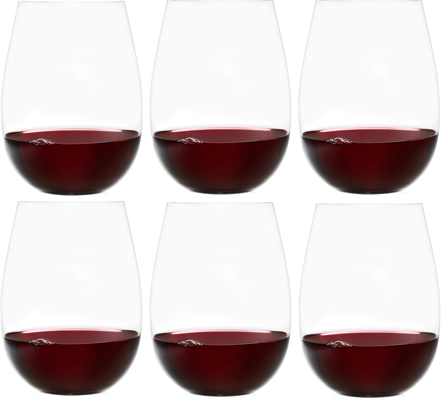 Upgraded Design of Our 2017 New York Times Best Stemless Wine Glass (Sweethome) – Made in Europe – Reinforced Base for Added Stability & Premium Feel, Dishwasher-Safe, Lead-Free, 17 oz. (6)