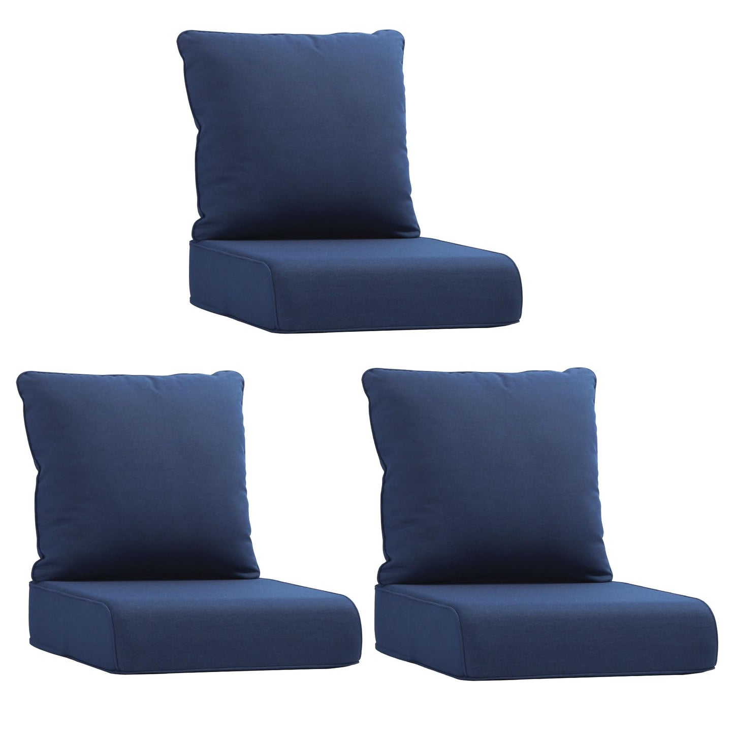 Joyside Outdoor Chair Cushions Set, 22x25/22x24 Inch Patio Furniture Deep Seat Cushions, Water Resistant & Thick Cushion, Outdoor Replacement Cushions for Seat and Sofa