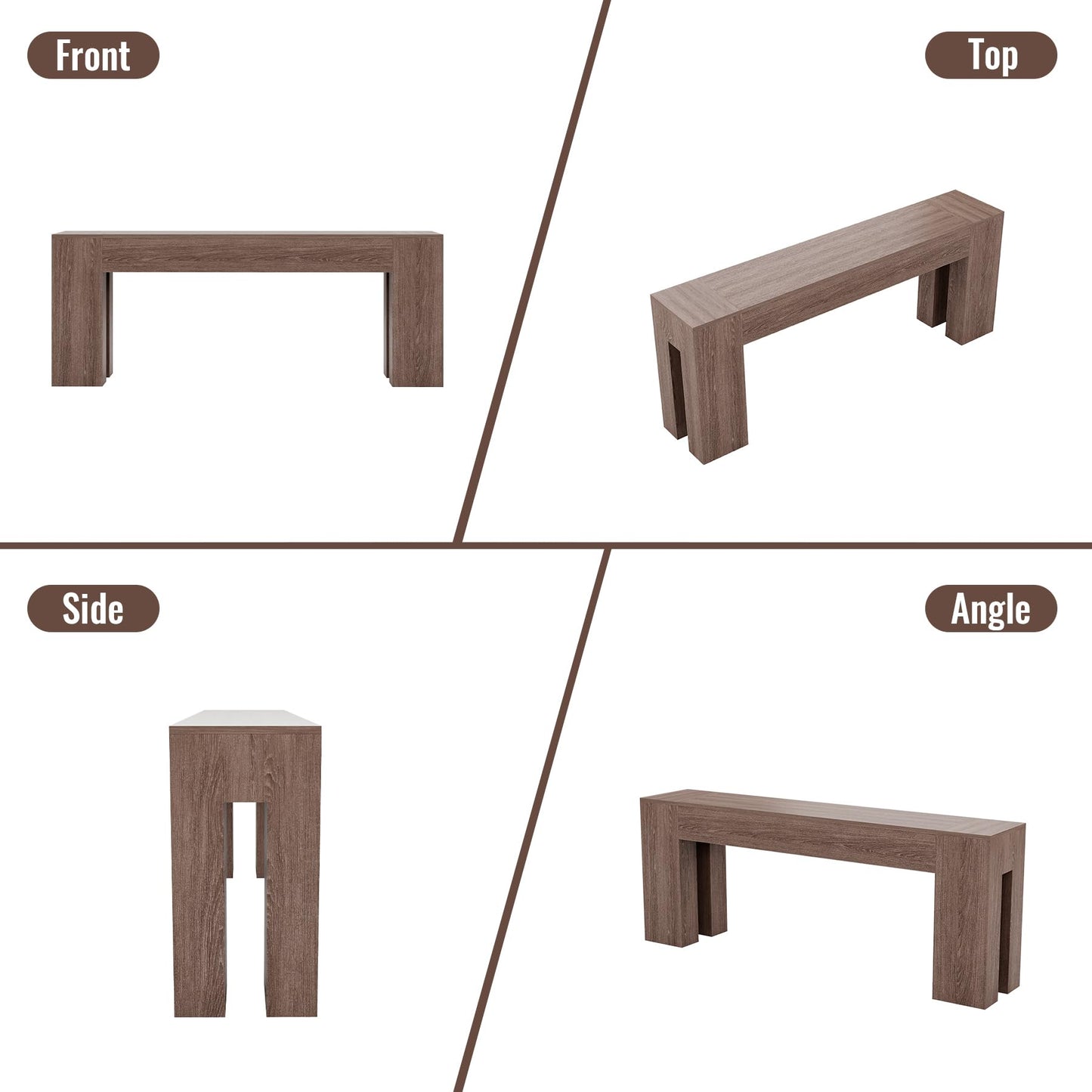 Epecoya Extra Long Sofa Console Table for Entryway Living Room, 79-Inch Farmhouse Wood Behind Couch Table, Rectangular Accent Console with Wooden Double Base for Hallway Foyer Entrance, Natural Oak