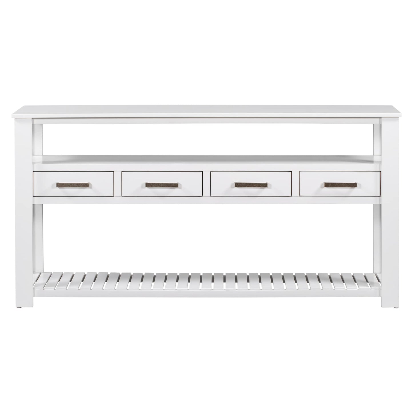LKTART 63" Solid Wood Console Table Sofa Table with Storage Drawers and Bottom Shelf,Farmhouse Entryway Table for Hallway Foyer,Living Room,Easy Assembled (63" Espresso)
