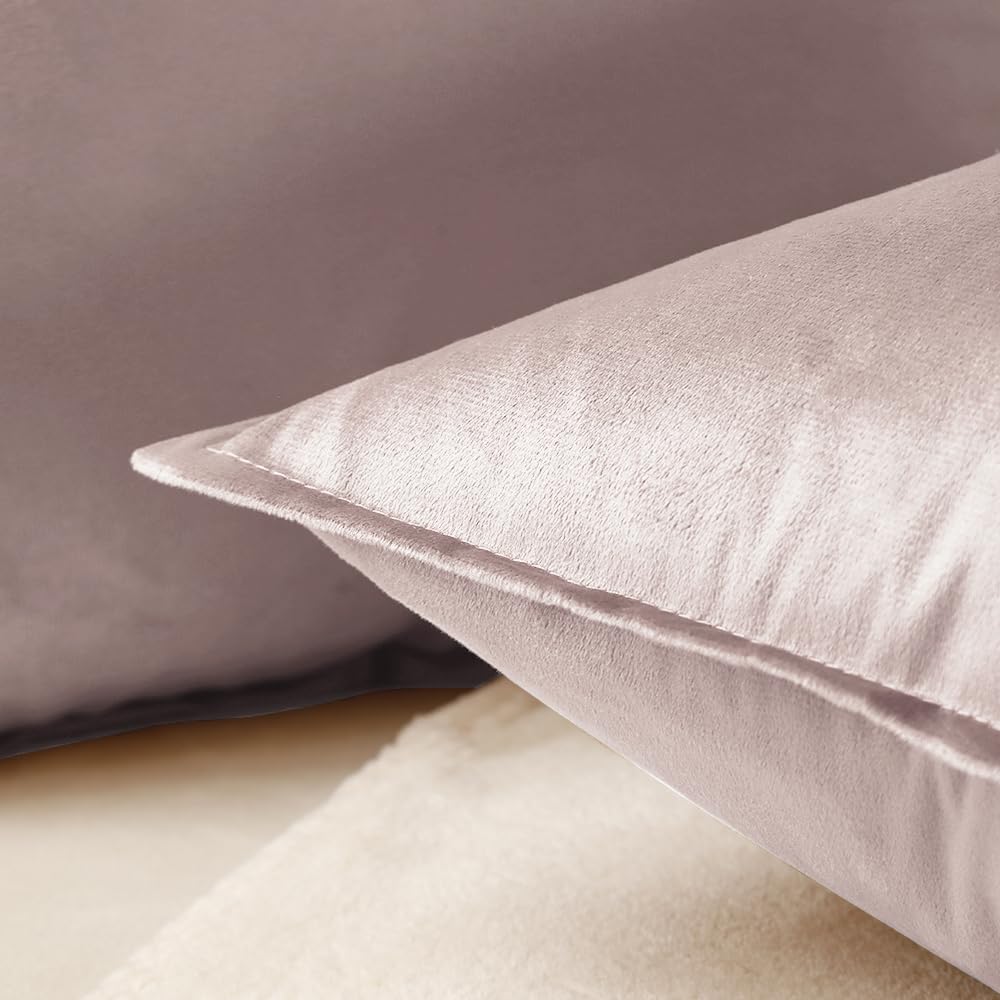 VAKADO Throw Pillow Covers 18x18 Set of 2 Olive Green Velvet Decor Decorative Couch Cushion Euro Xmas Pillowcases with Fringe Home Bed Decoration for Sofa Bedroom Office