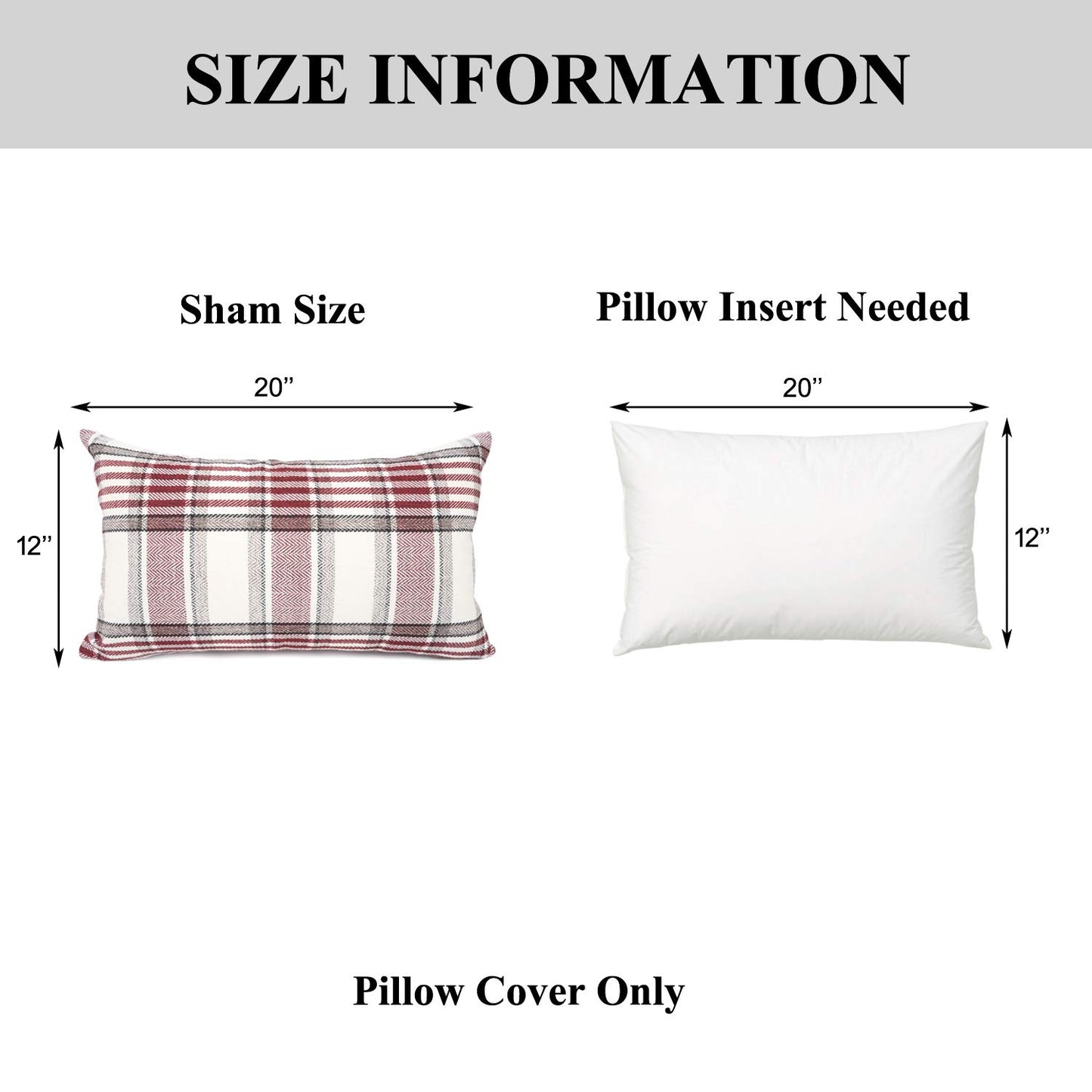 YOUR SMILE Retro Farmhouse Outdoor Buffalo Tartan Chequer Plaid Cotton Linen Decorative Throw Pillow Case Cushion Cover Pillowcase for Sofa 18 x 18 Inch, Set of 2, Khaki/Stripe