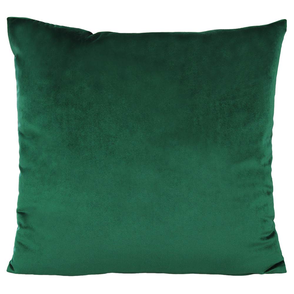 VAKADO Throw Pillow Covers 18x18 Set of 2 Emerald Green Velvet Decor Dark Forest Christmas Decorative Xmas Cushion Couch Euro Pillowcases Home Bed Decoration for Sofa Bedroom Office