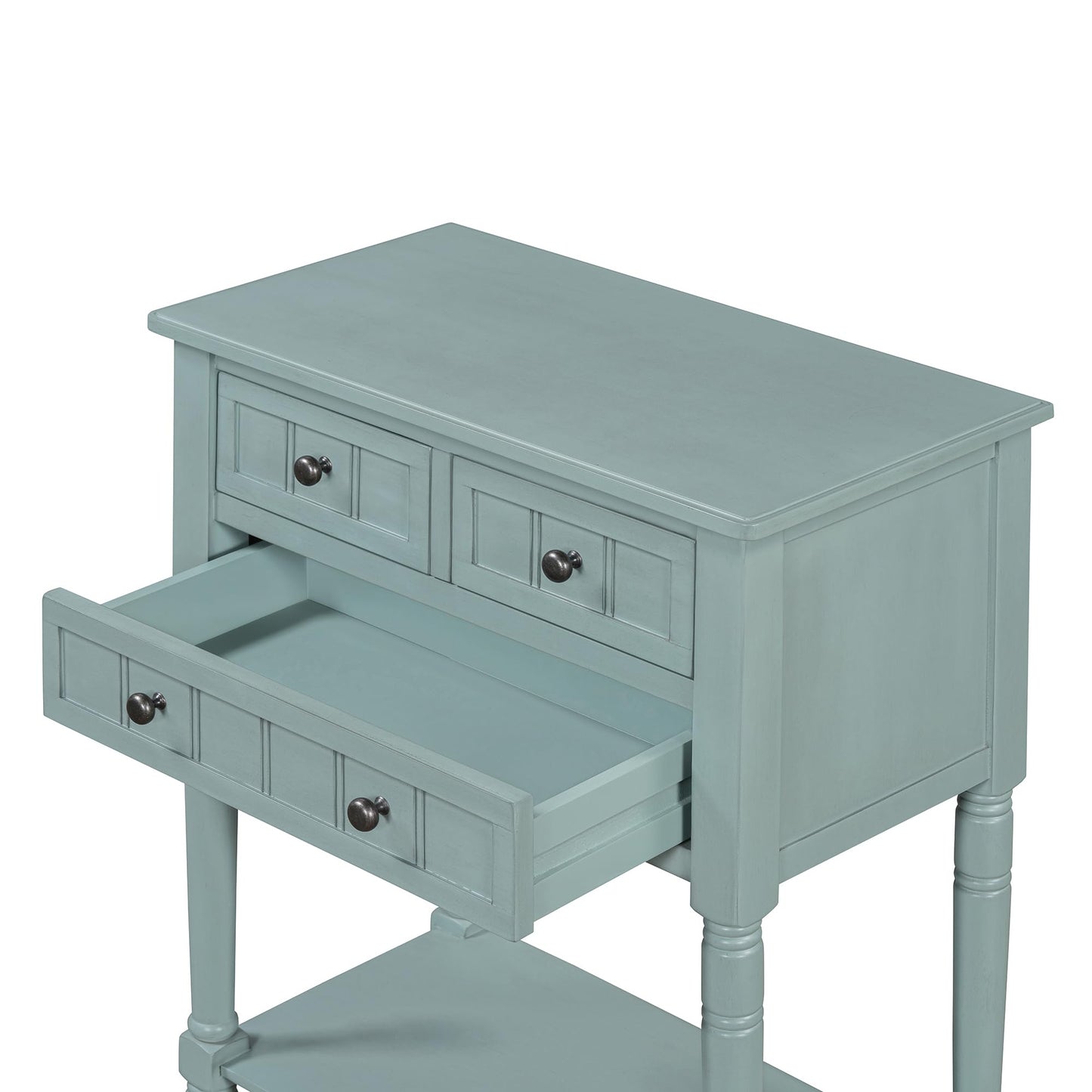 LKTART Small Solid Wood Sofa Table,Console Table with Drawers and Bottom Shelf, Entryway Hallway Foyer Entry Table for Living Room(23.7" Natural)