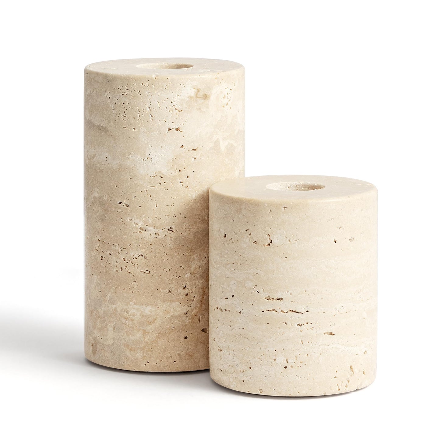 Candle Holders True Natural Marble Set of 2 Decorative Candlestick Holder for Table Centerpieces Home Dinning Party Wedding Birthday Premium Candles Stand for 3/4 inch Candles Beige (ZT017R)