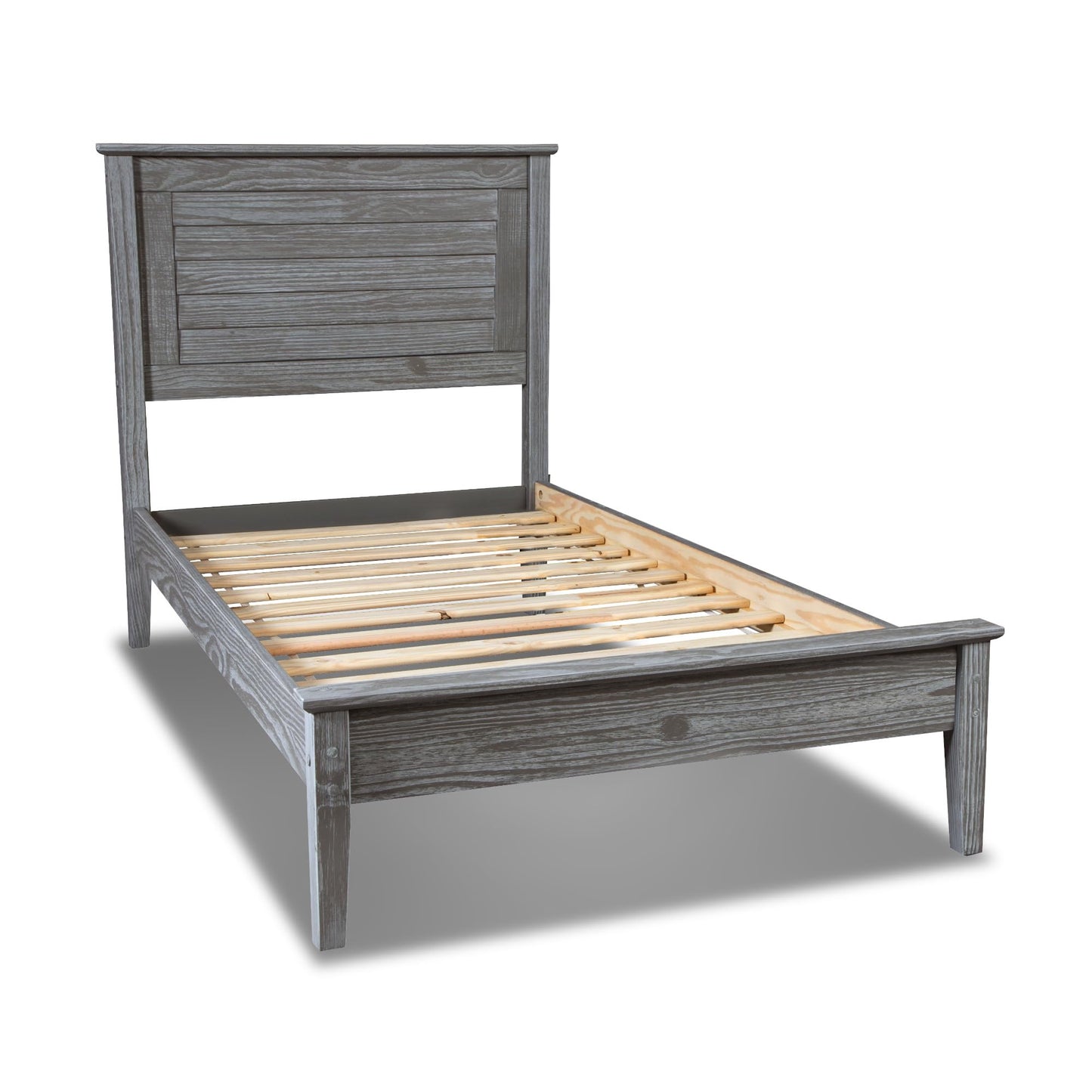 Grain Wood Furniture Greenport Solid Wood Platform Bed, Full Size, Brushed Walnut